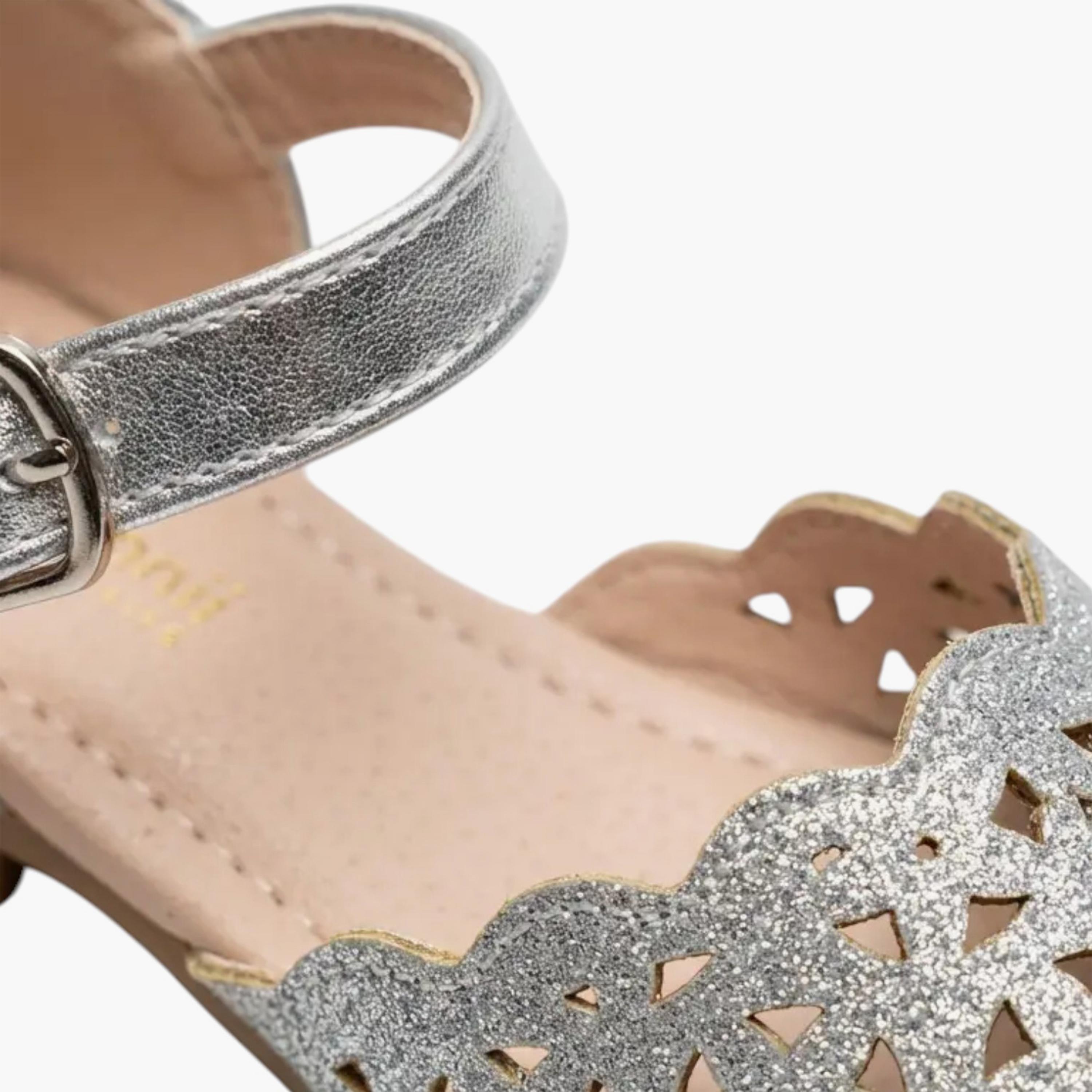 جيومني - حذاء باليرينا كليريسا مقدمة دائرية بإبزيم للبنات | YXD034-35-SILVER-girls-shoes-ballerinas-image-2