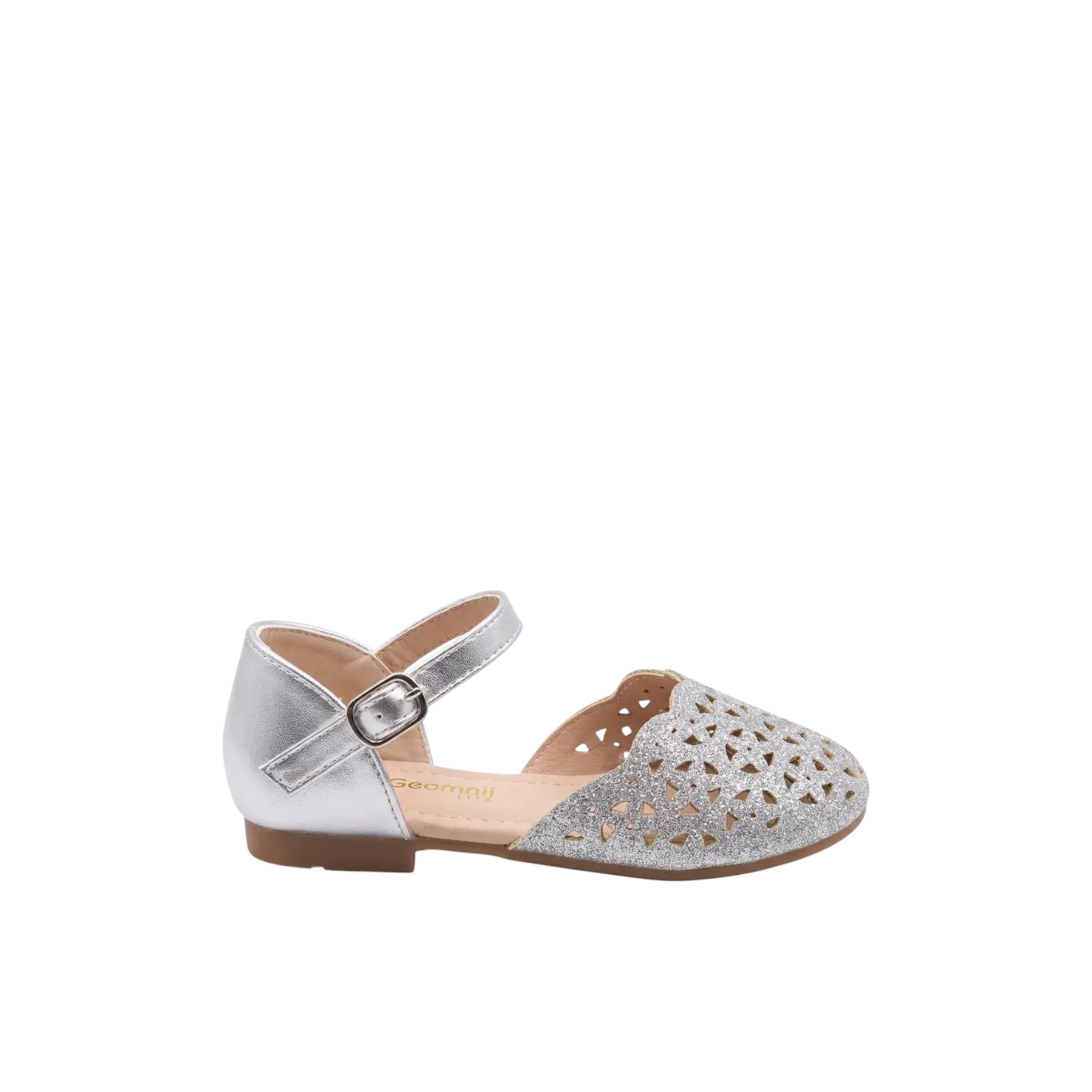 جيومني - حذاء باليرينا كليريسا مقدمة دائرية بإبزيم للبنات | YXD034-35-SILVER-girls-shoes-ballerinas-image-4