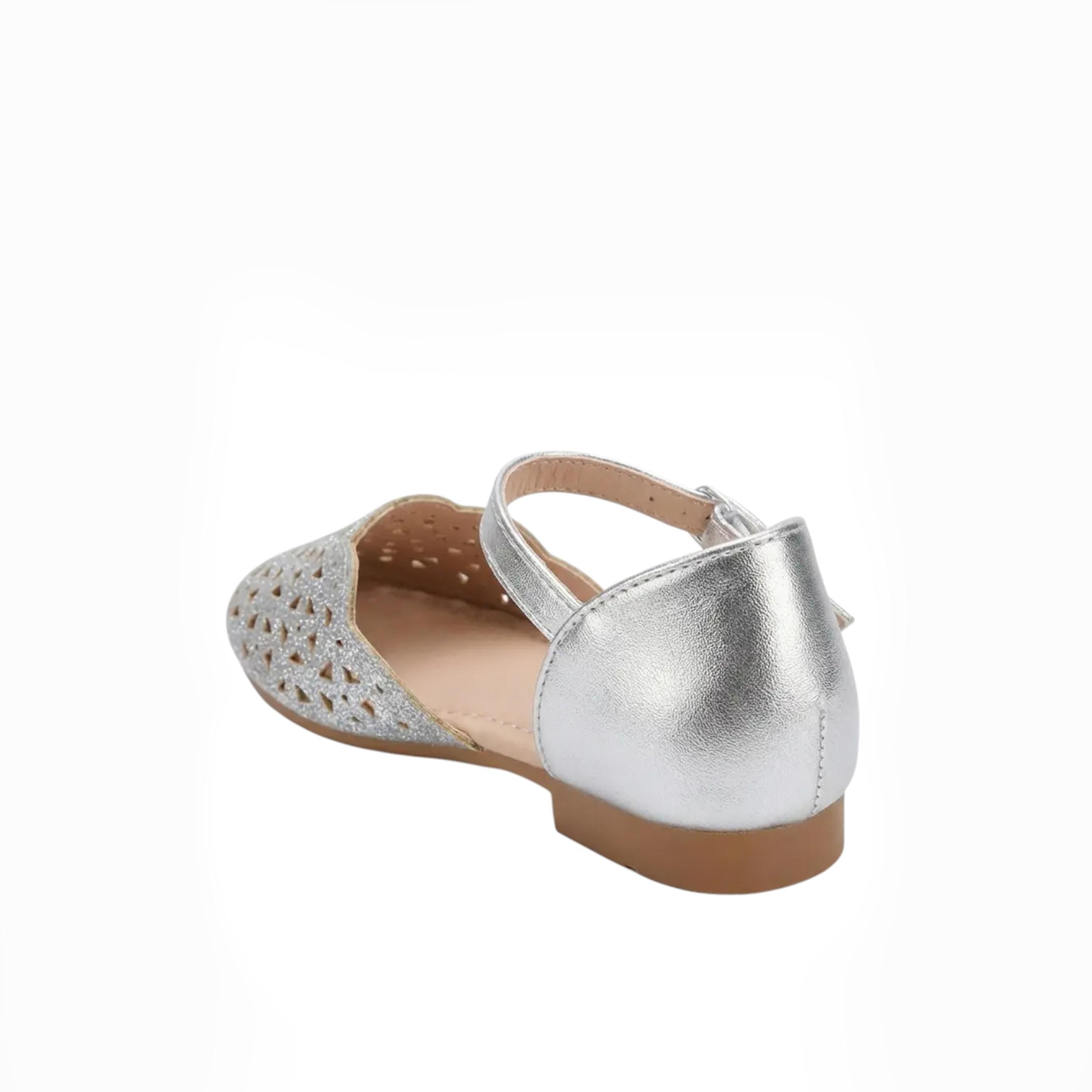 جيومني - حذاء باليرينا كليريسا مقدمة دائرية بإبزيم للبنات | YXD034-35-SILVER-girls-shoes-ballerinas-image-5