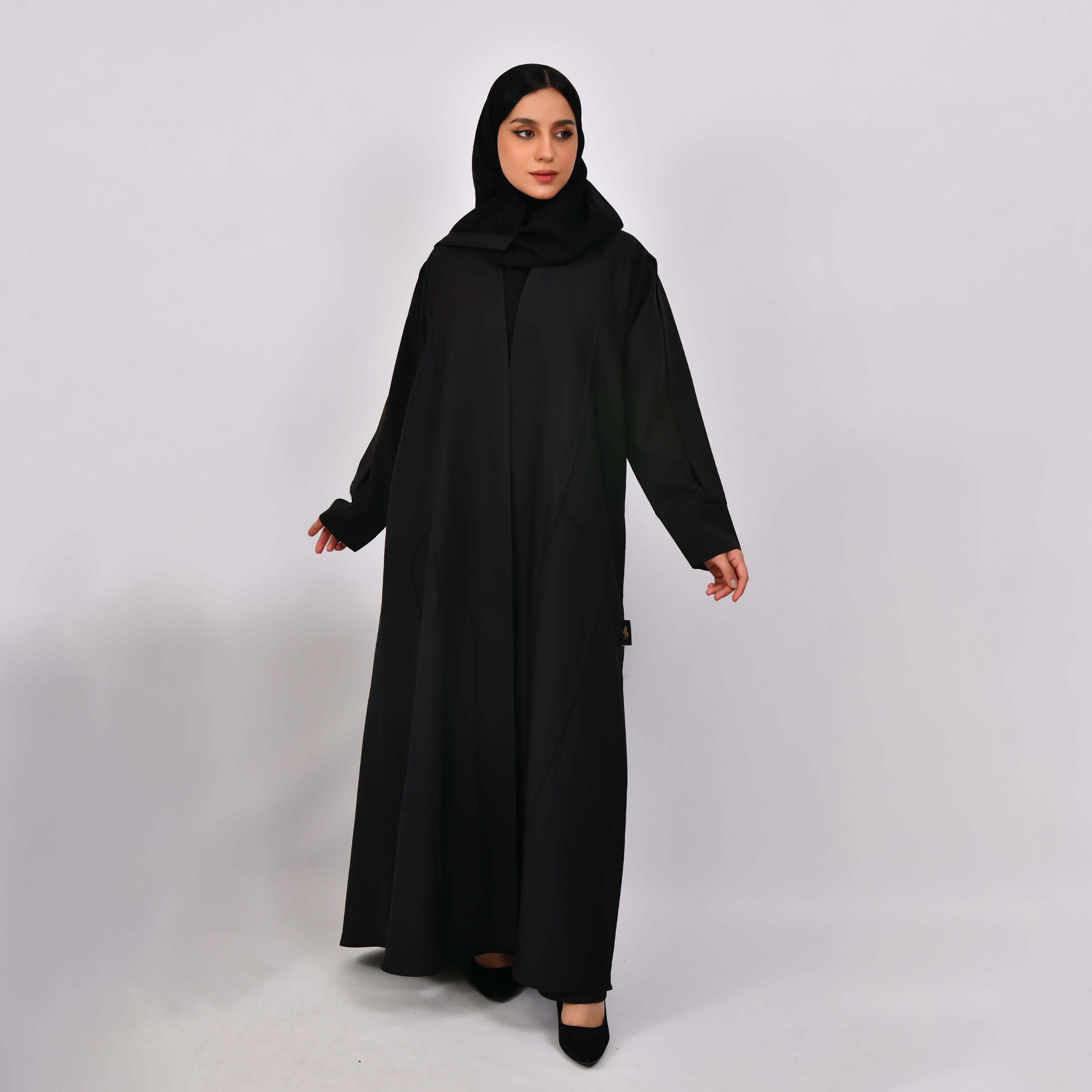 Hawraa Linen Wrap Abaya with Hijab-women-arabicclothing-abayas-image-1