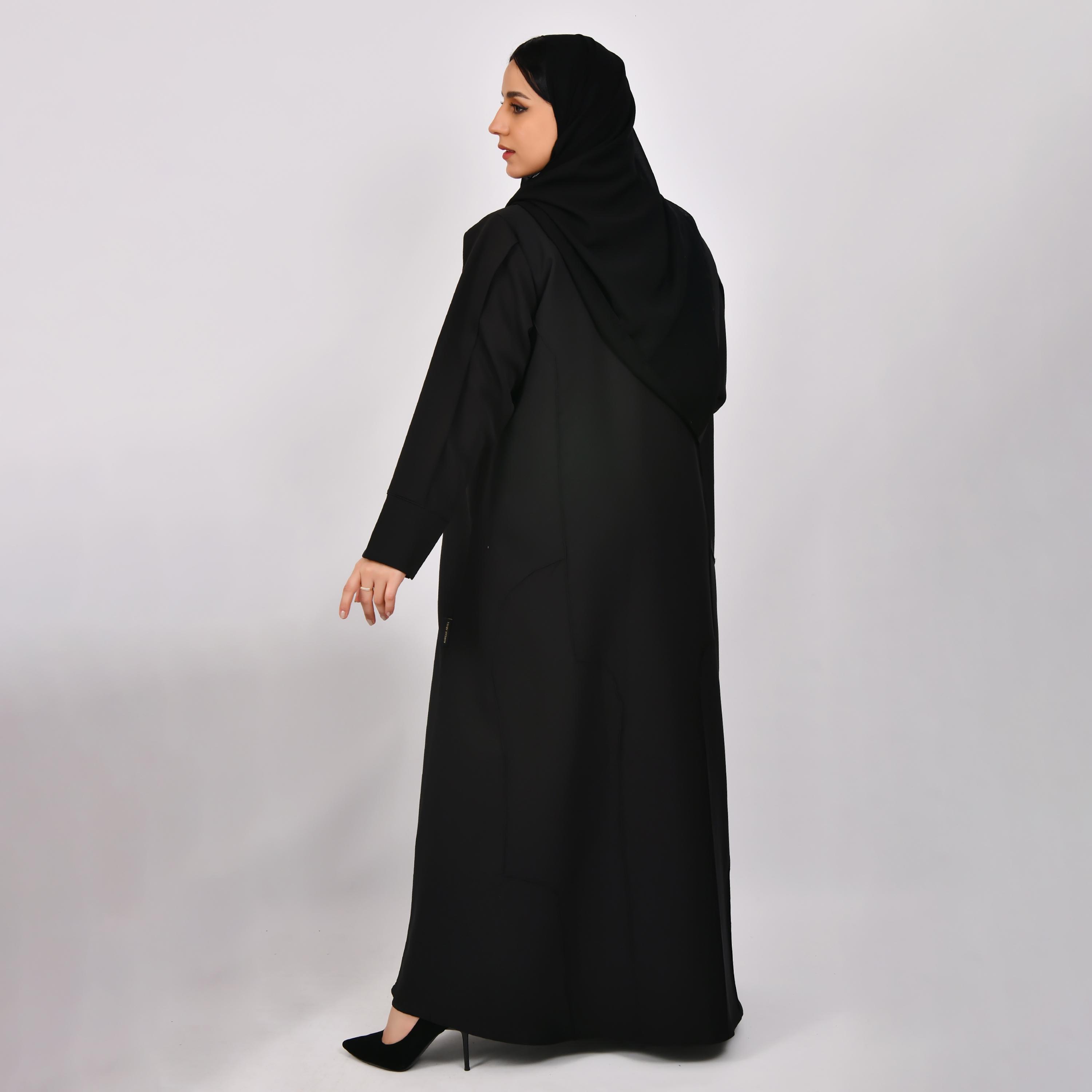 Hawraa Linen Wrap Abaya with Hijab-women-arabicclothing-abayas-image-5
