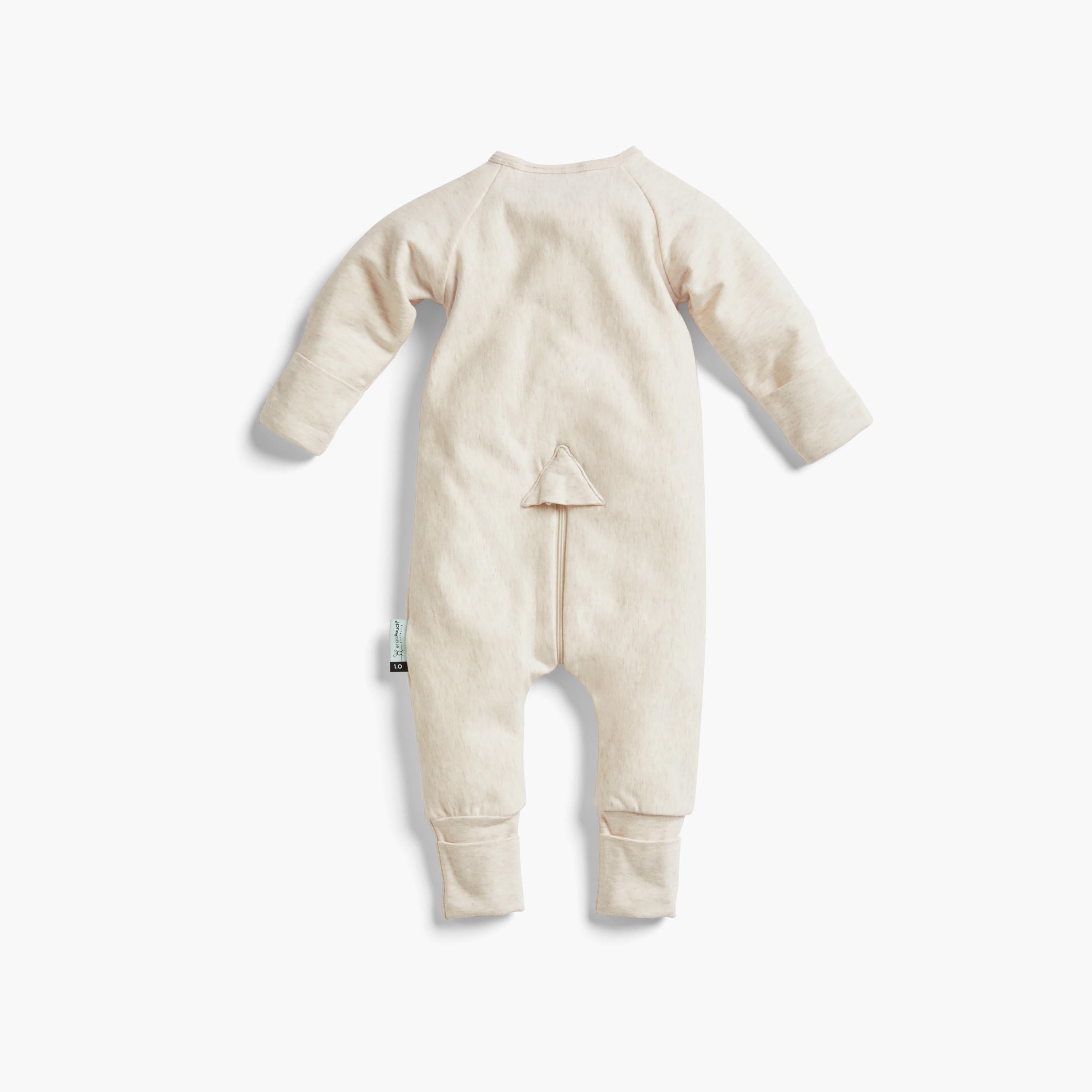 ergoPouch Layers Long Sleeve 1 TOG - Oatmeal Marle-baby-boys-clothing-nightwear-sleepsuits-image-2