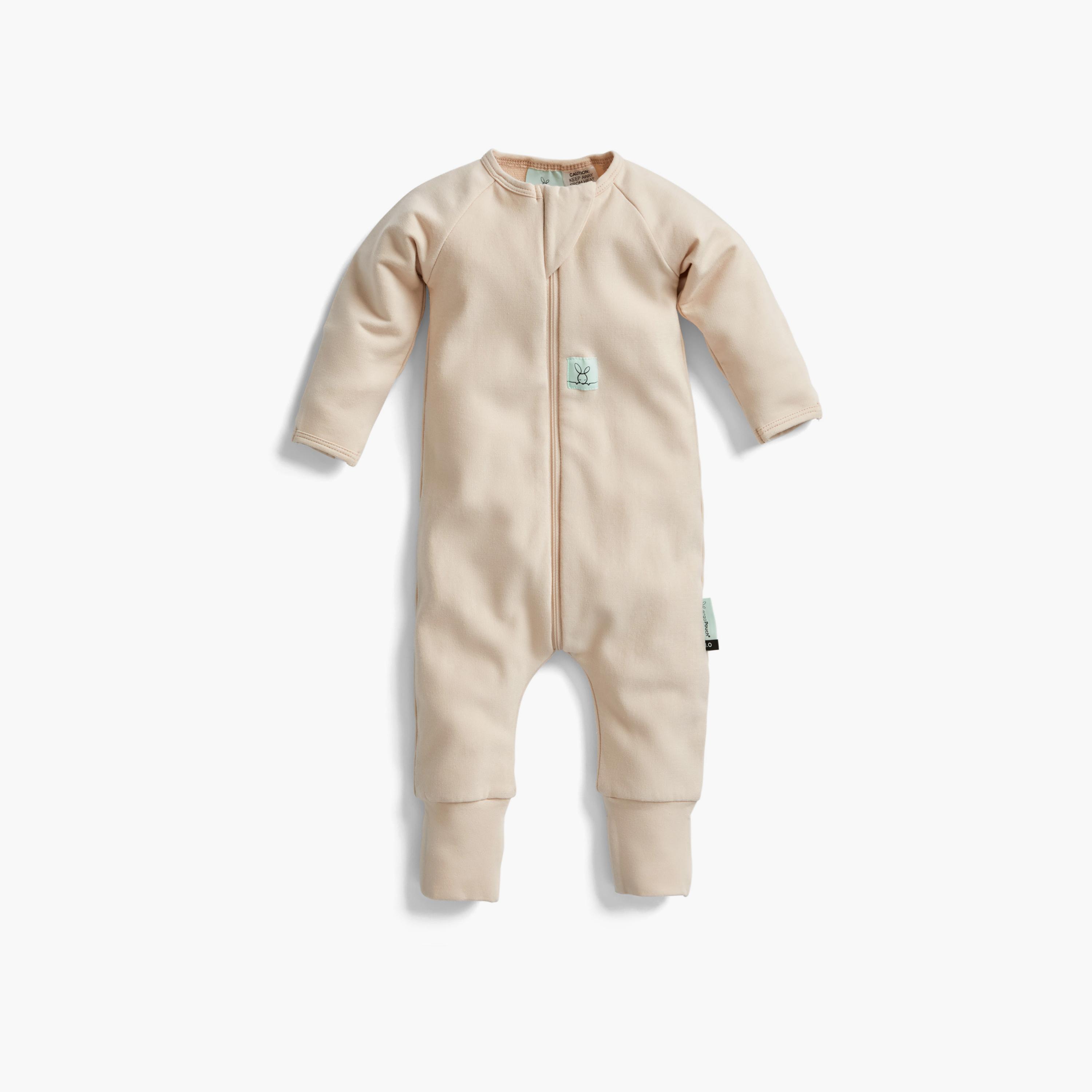 ergoPouch Layers Long Sleeve 1 TOG - Vanilla-baby-boys-clothing-nightwear-sleepsuits-image-1