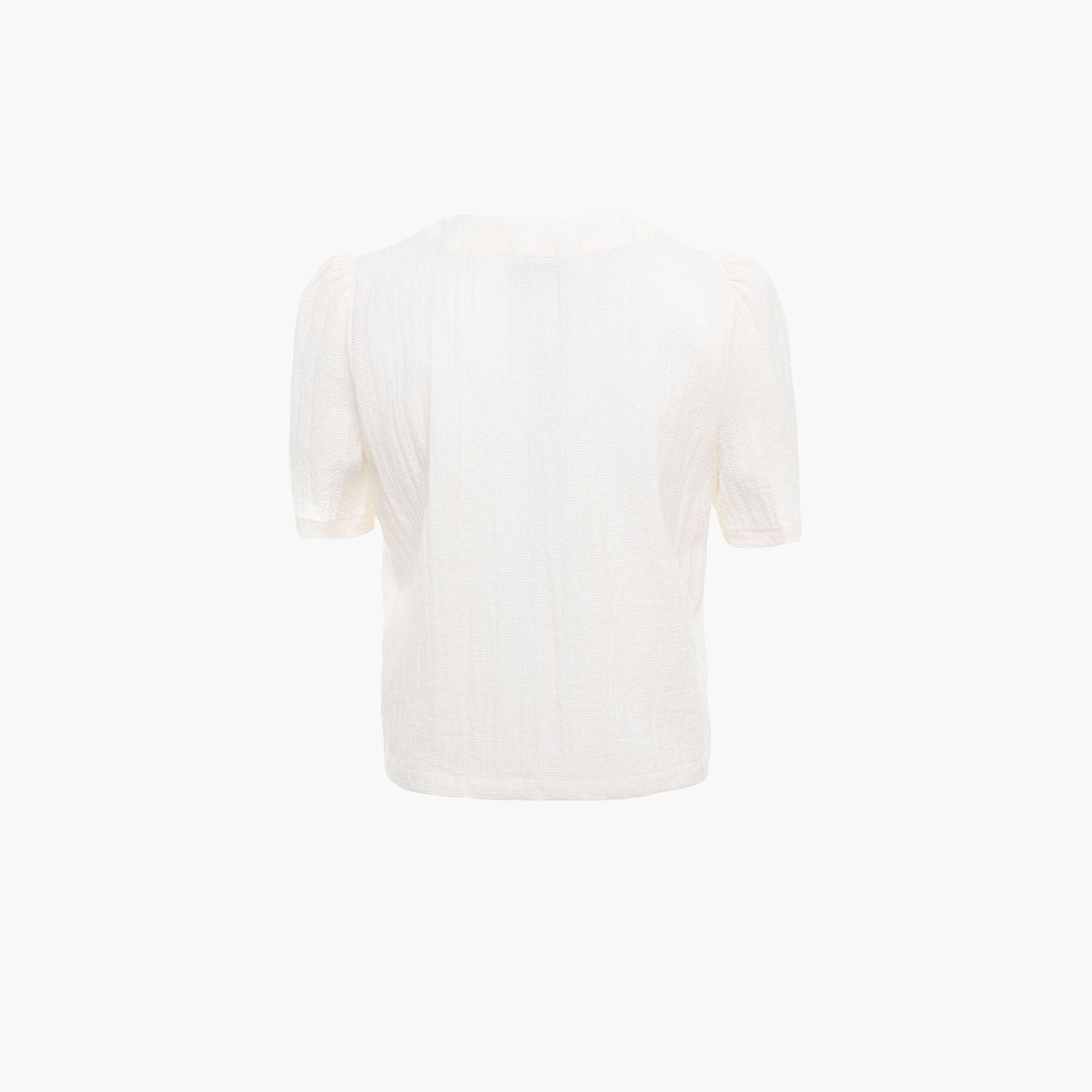 Lichi Textured Puff Sleeves Cream Women's Shirt-women-clothing-shirtsandblouses-shirts-image-6