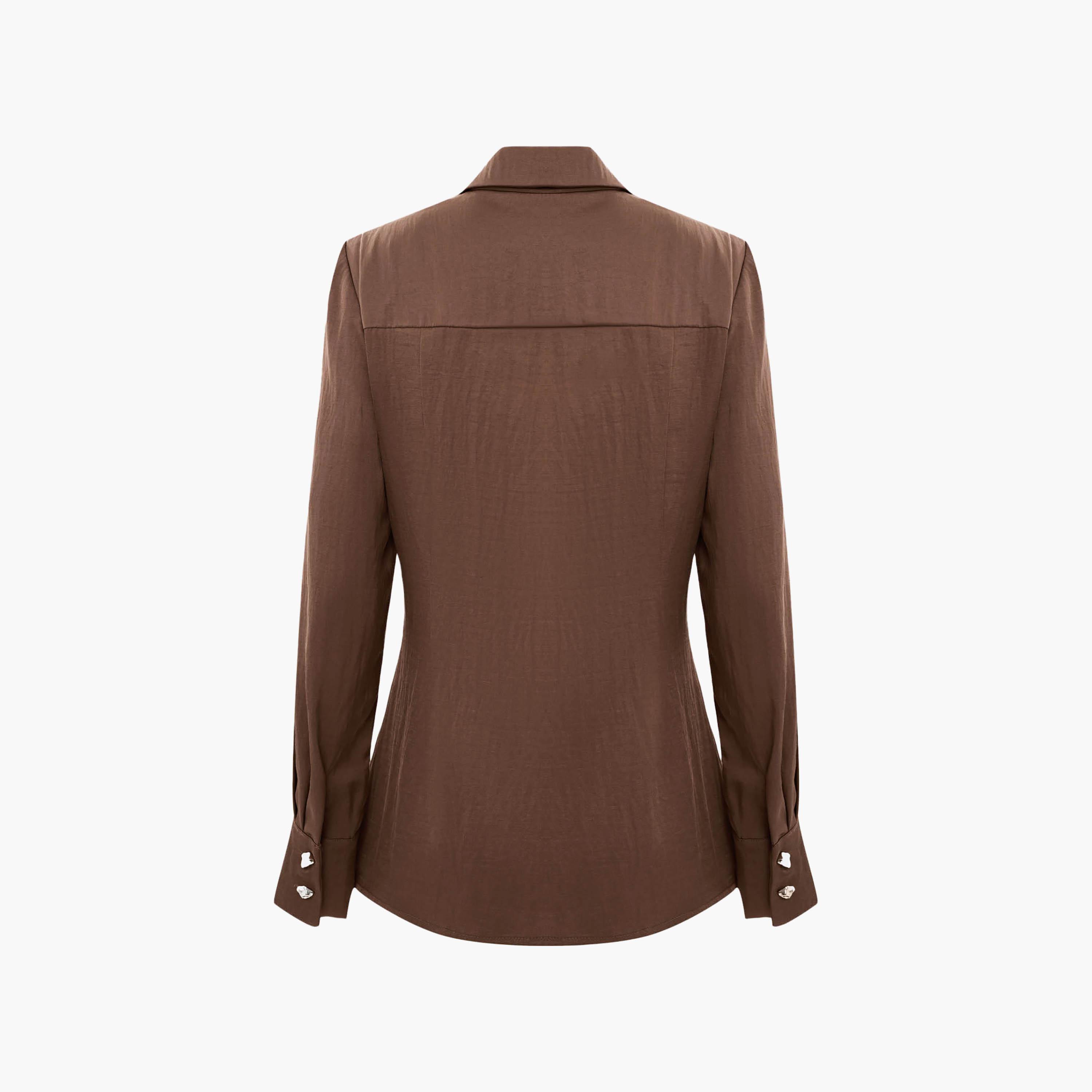 بلازر نسائي بياقة لابل باللون البني من ليتشي-women-clothing-coatsandjackets-blazers-image-6