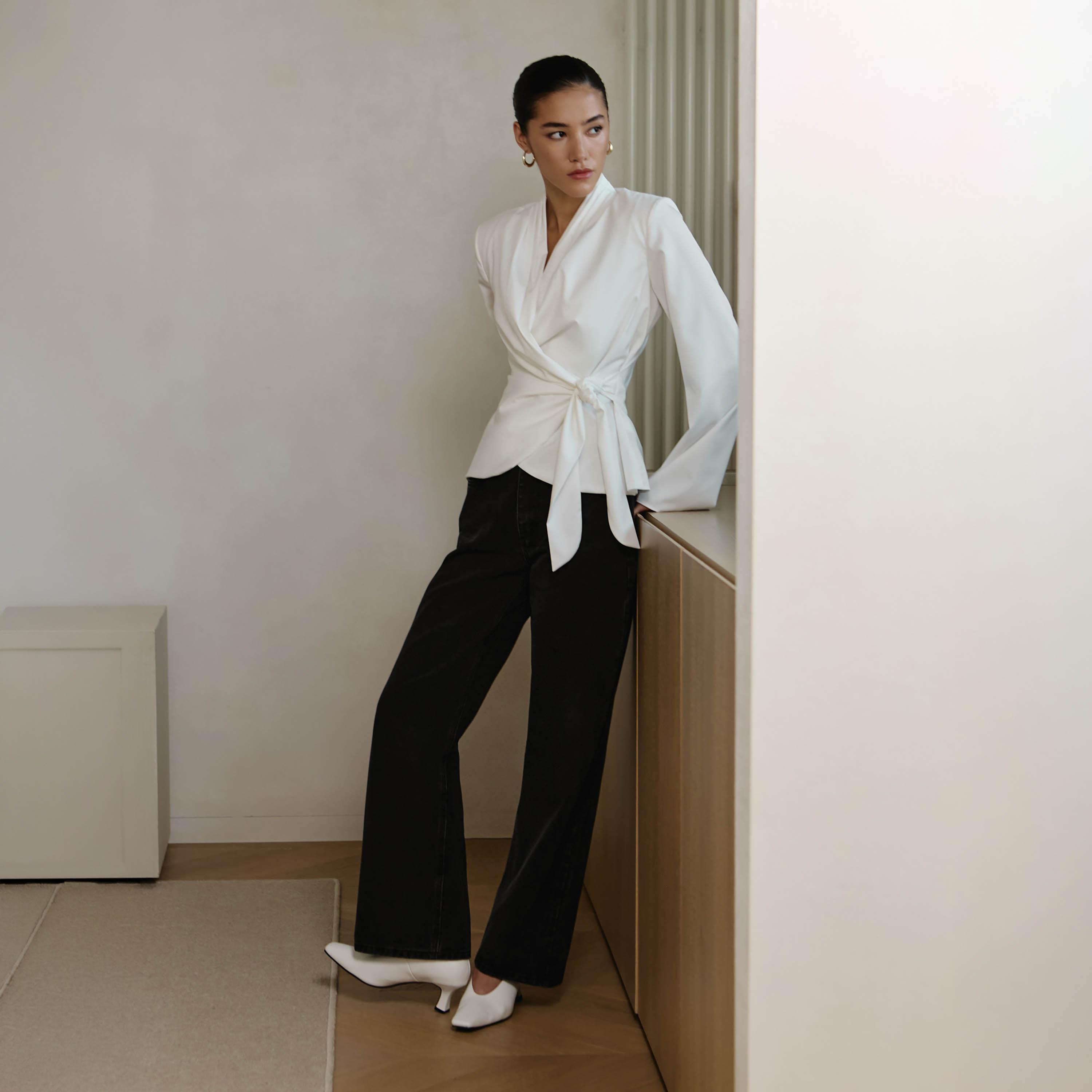 Lichi White Women's Wrap Top-women-clothing-shirtsandblouses-blouses-image-2