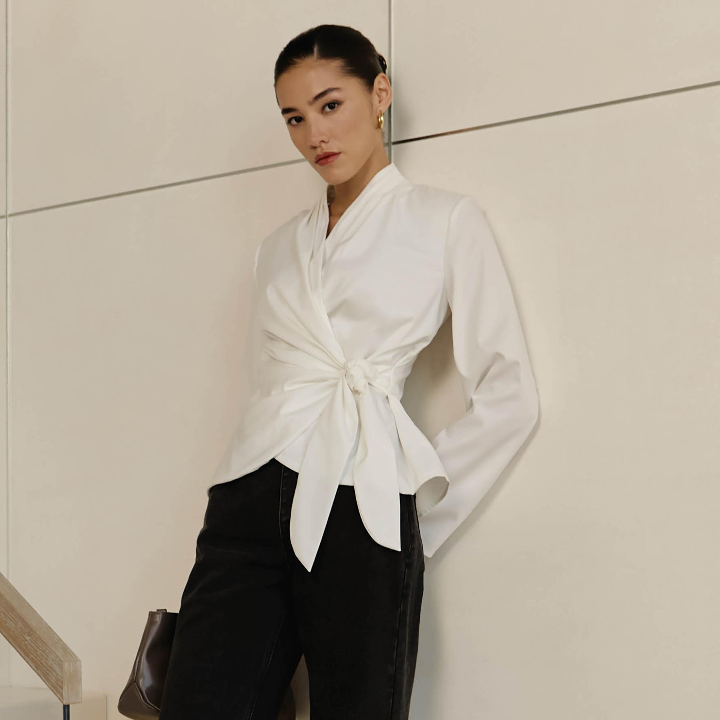 Lichi White Women's Wrap Top-women-clothing-shirtsandblouses-blouses-image-3