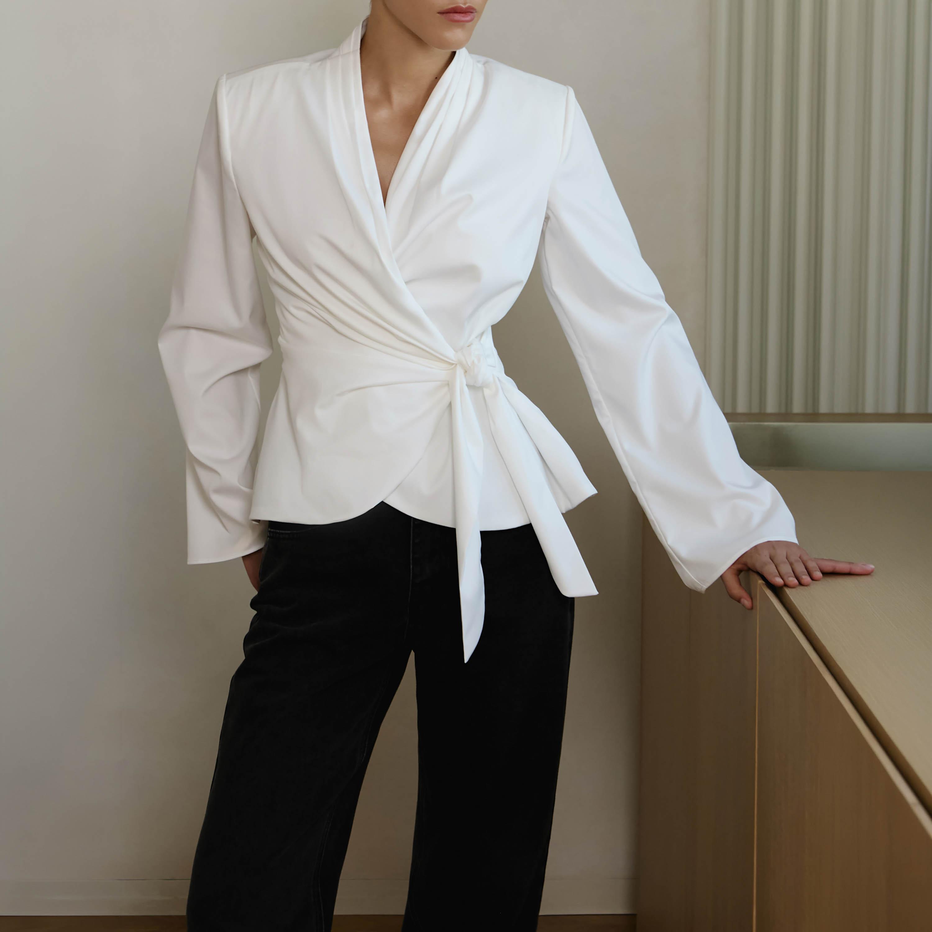 Lichi White Women's Wrap Top-women-clothing-shirtsandblouses-blouses-image-4