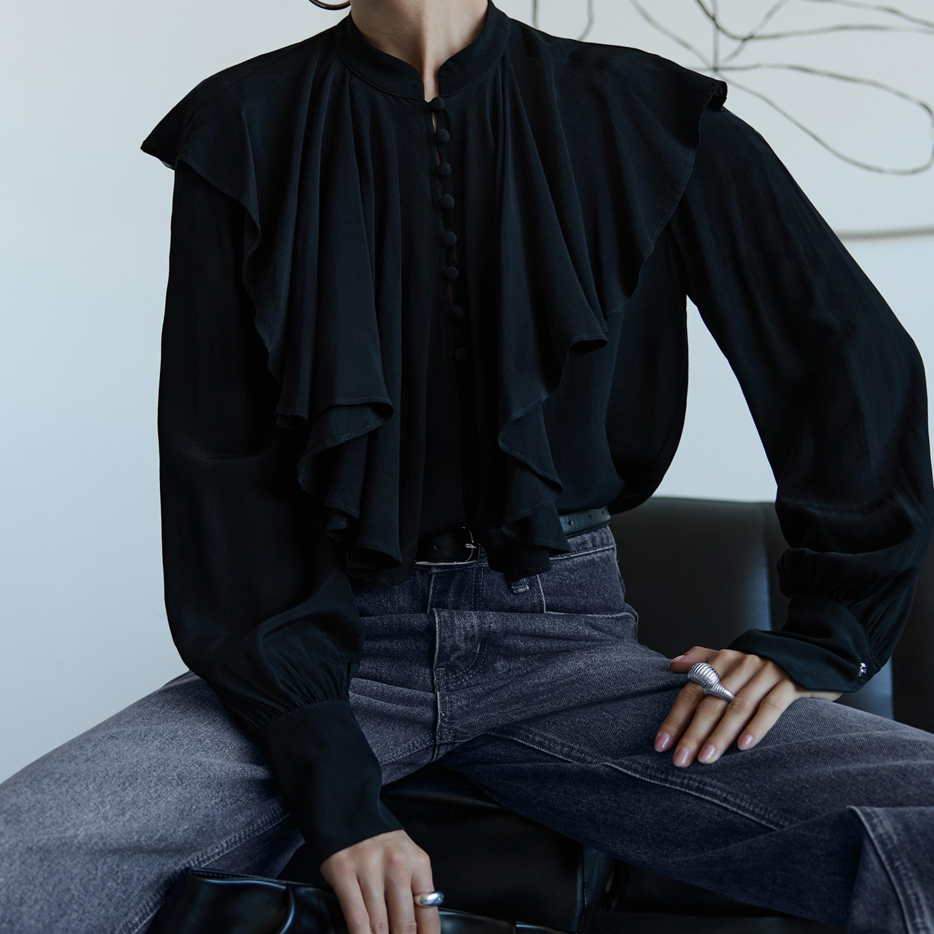 توب بياقة ماندارين للنساء من ليتشي-women-clothing-shirtsandblouses-blouses-image-4