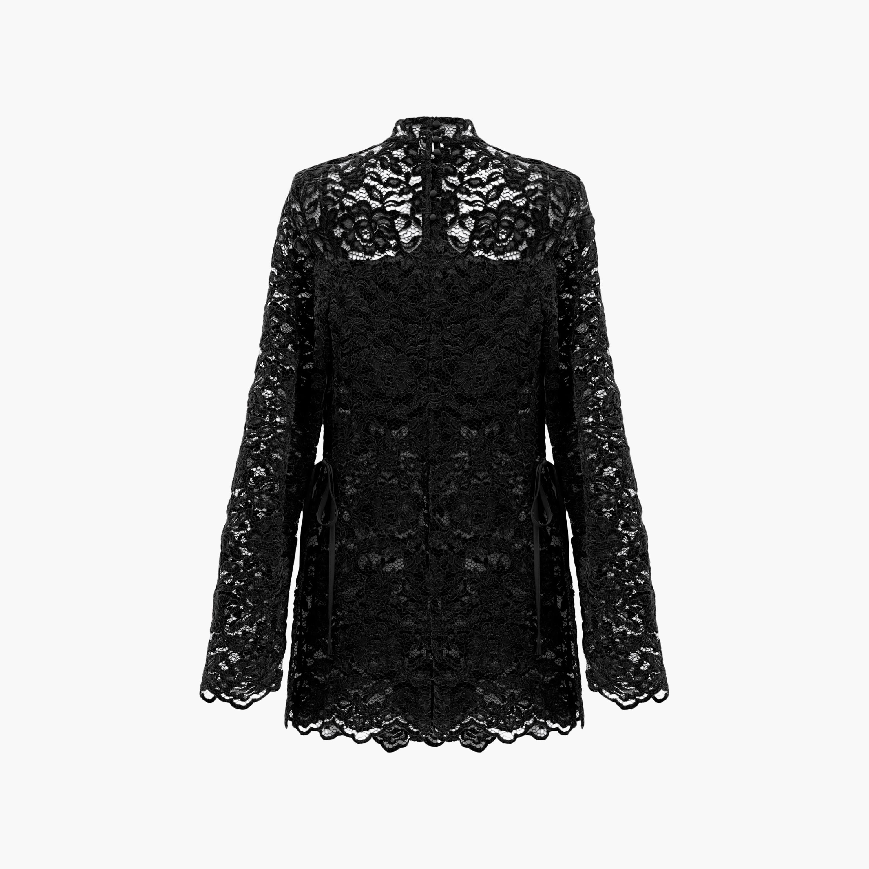 Lichi Black Floral Lace High Neck Women's Evening Top-women-clothing-shirtsandblouses-blouses-image-4