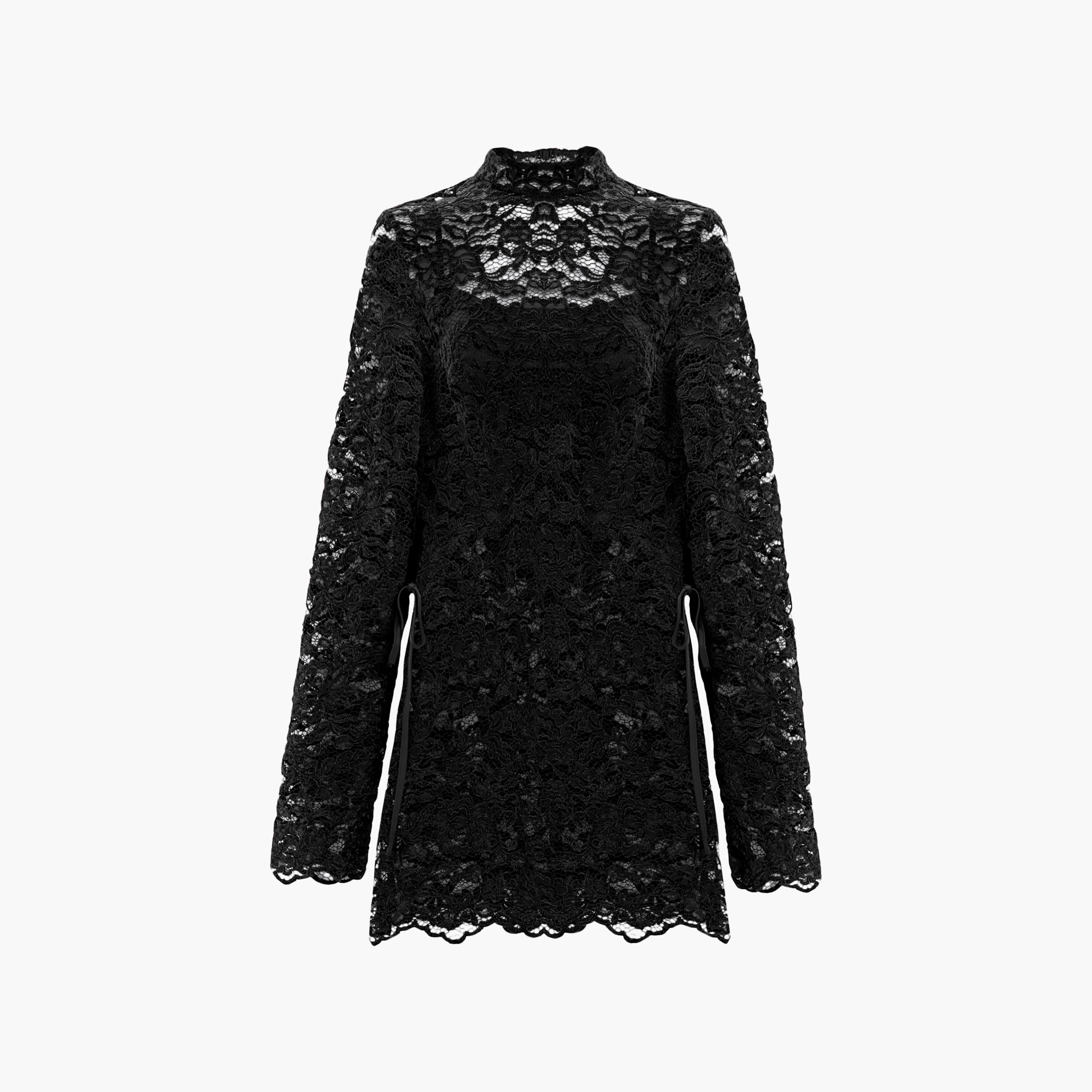 Lichi Black Floral Lace High Neck Women's Evening Top-women-clothing-shirtsandblouses-blouses-image-5