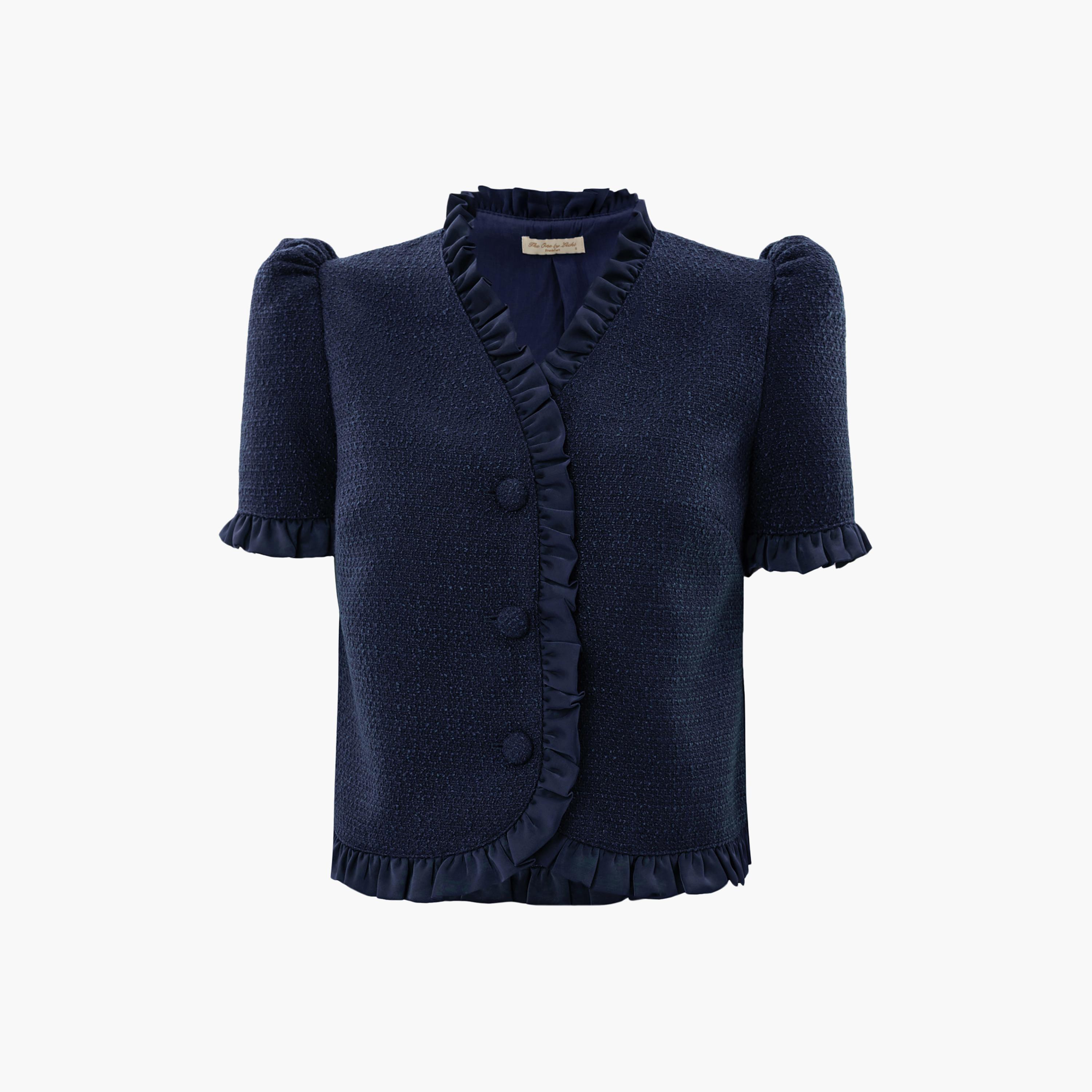 Lichi Tweed Puff Sleeves Women's Top-women-clothing-shirtsandblouses-blouses-image-5