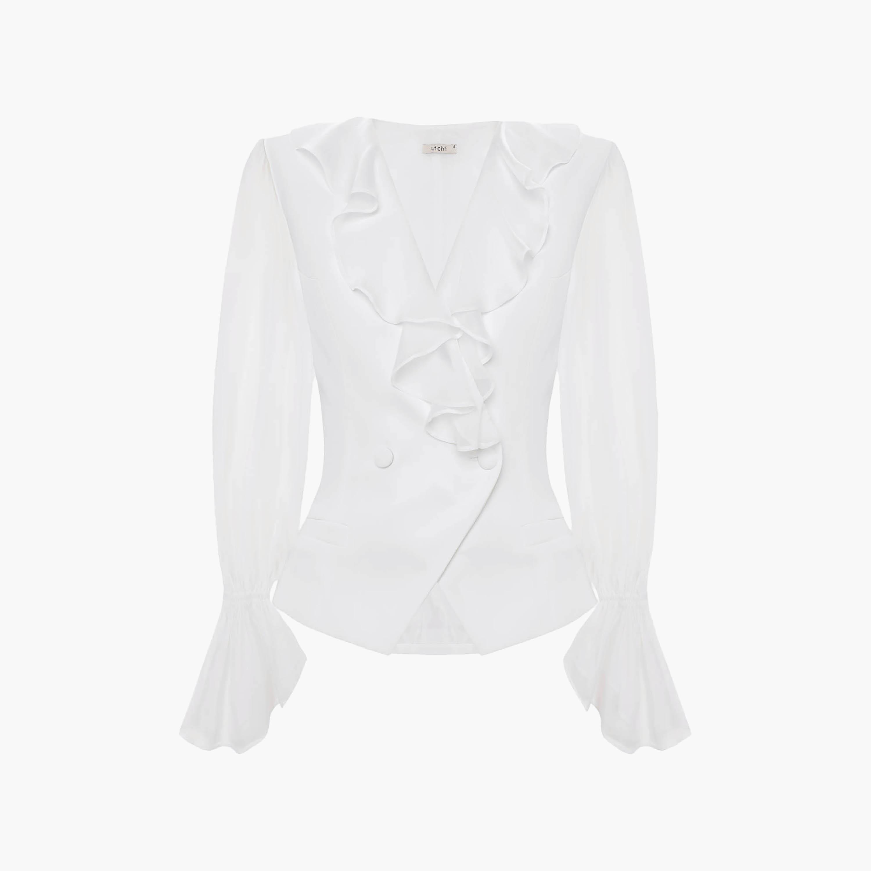 Lichi White Ruffled Women's Peplum Top-women-clothing-shirtsandblouses-blouses-image-4