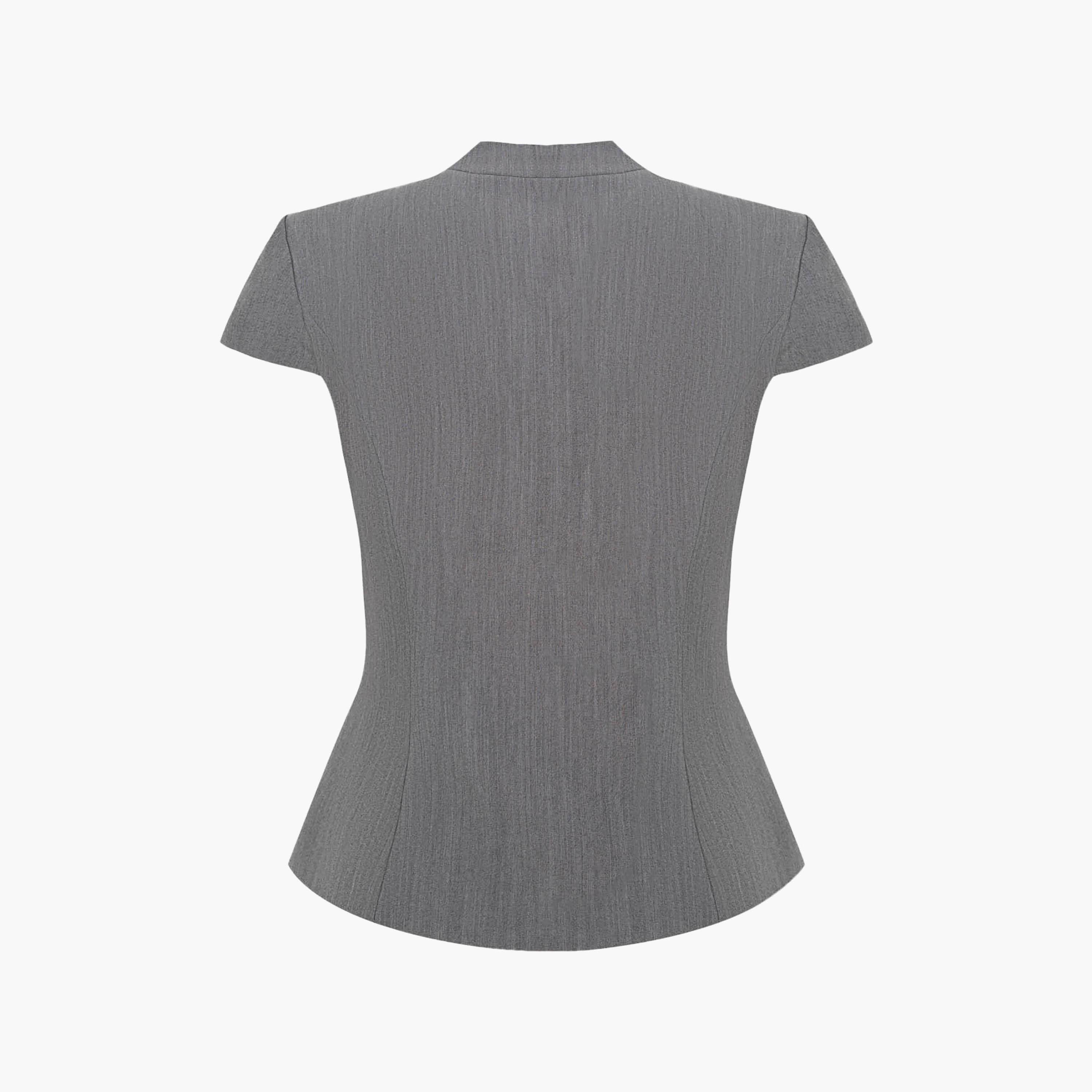 Lichi Stand Collar Cap Sleeves Women's Peplum Top-women-clothing-shirtsandblouses-blouses-image-6