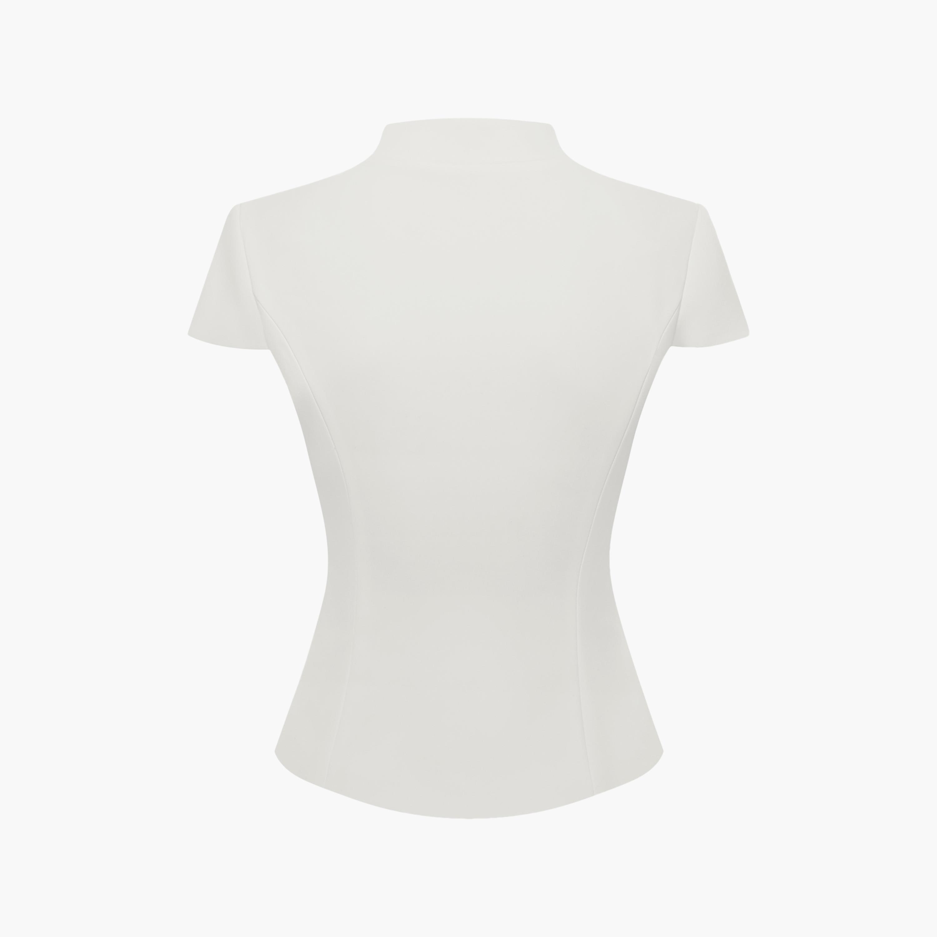 Lichi Stand Collar Cap Sleeves Women's Peplum Top-women-clothing-shirtsandblouses-blouses-image-6