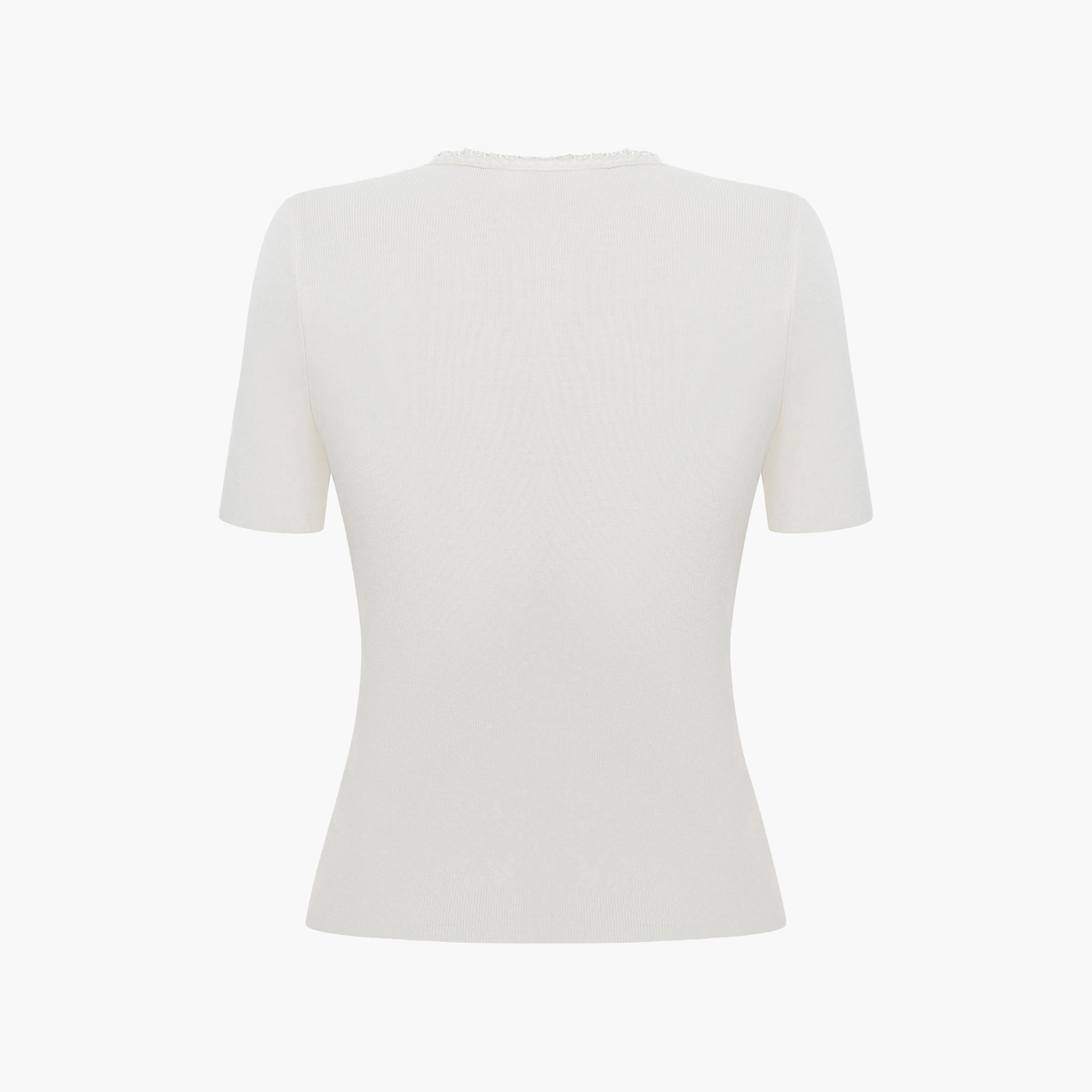 Lichi Cream Textured Henley Neck Women's Top-women-clothing-shirtsandblouses-blouses-image-6