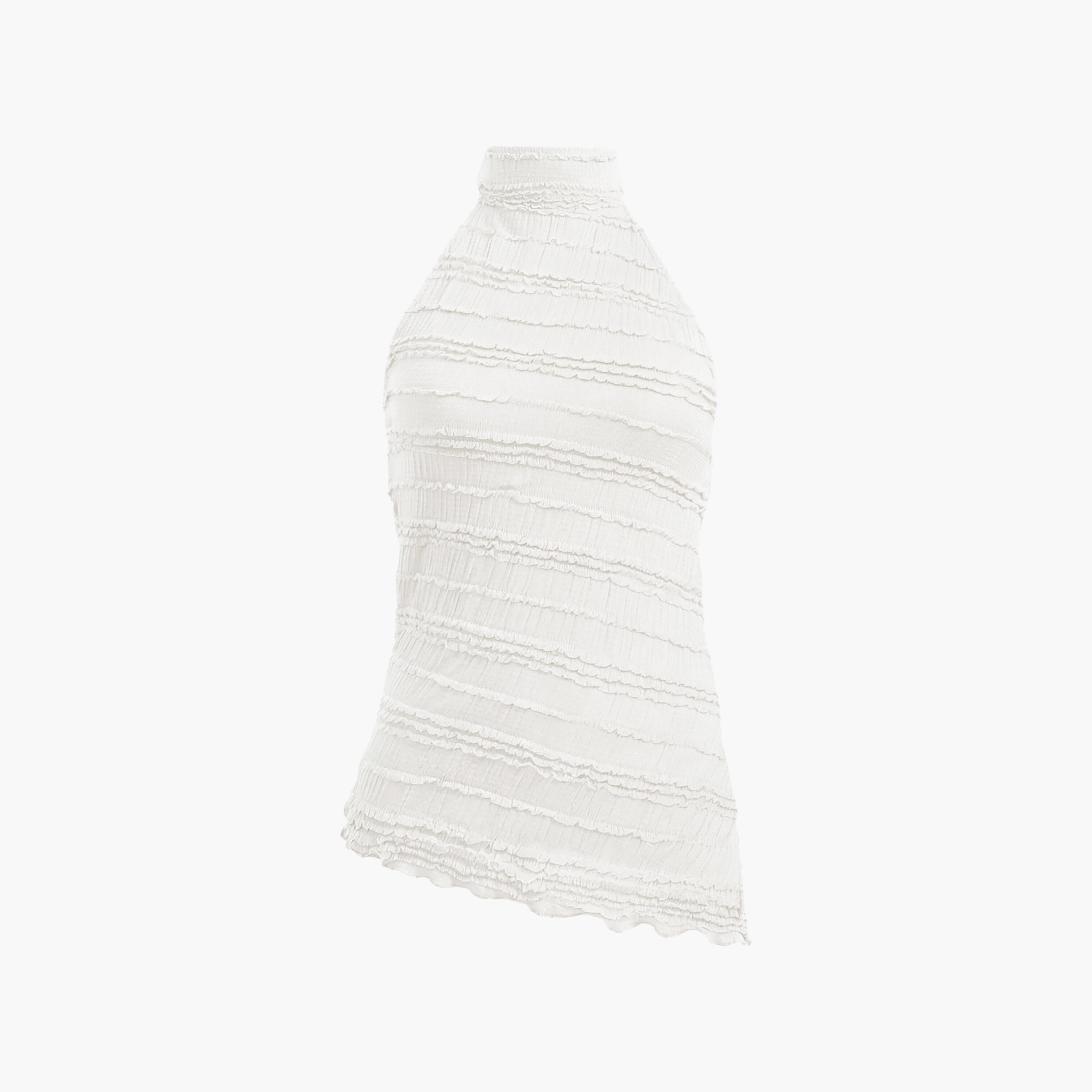 Lichi White Crinkled Halter Neck Women's Top-women-clothing-shirtsandblouses-blouses-image-5