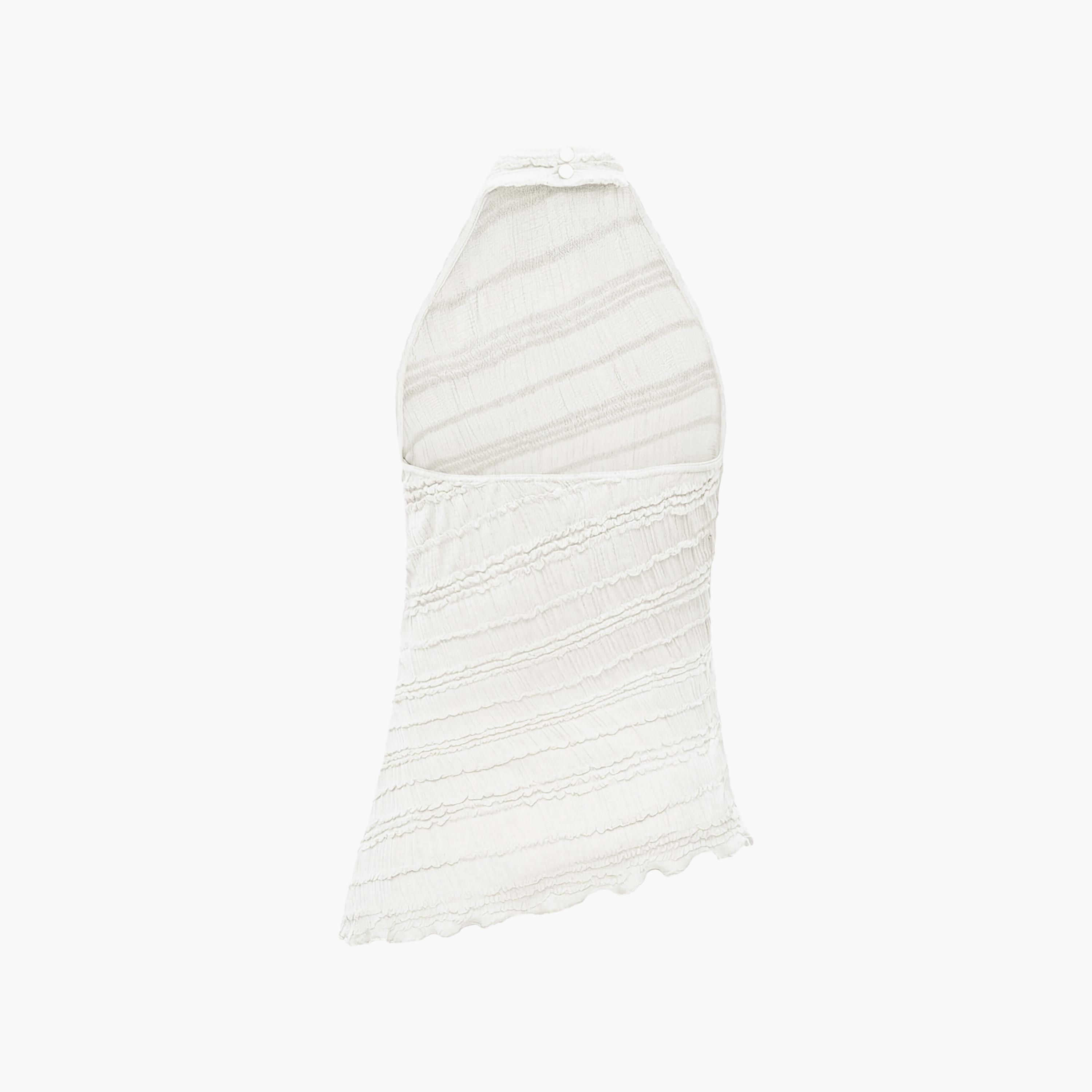 Lichi White Crinkled Halter Neck Women's Top-women-clothing-shirtsandblouses-blouses-image-6