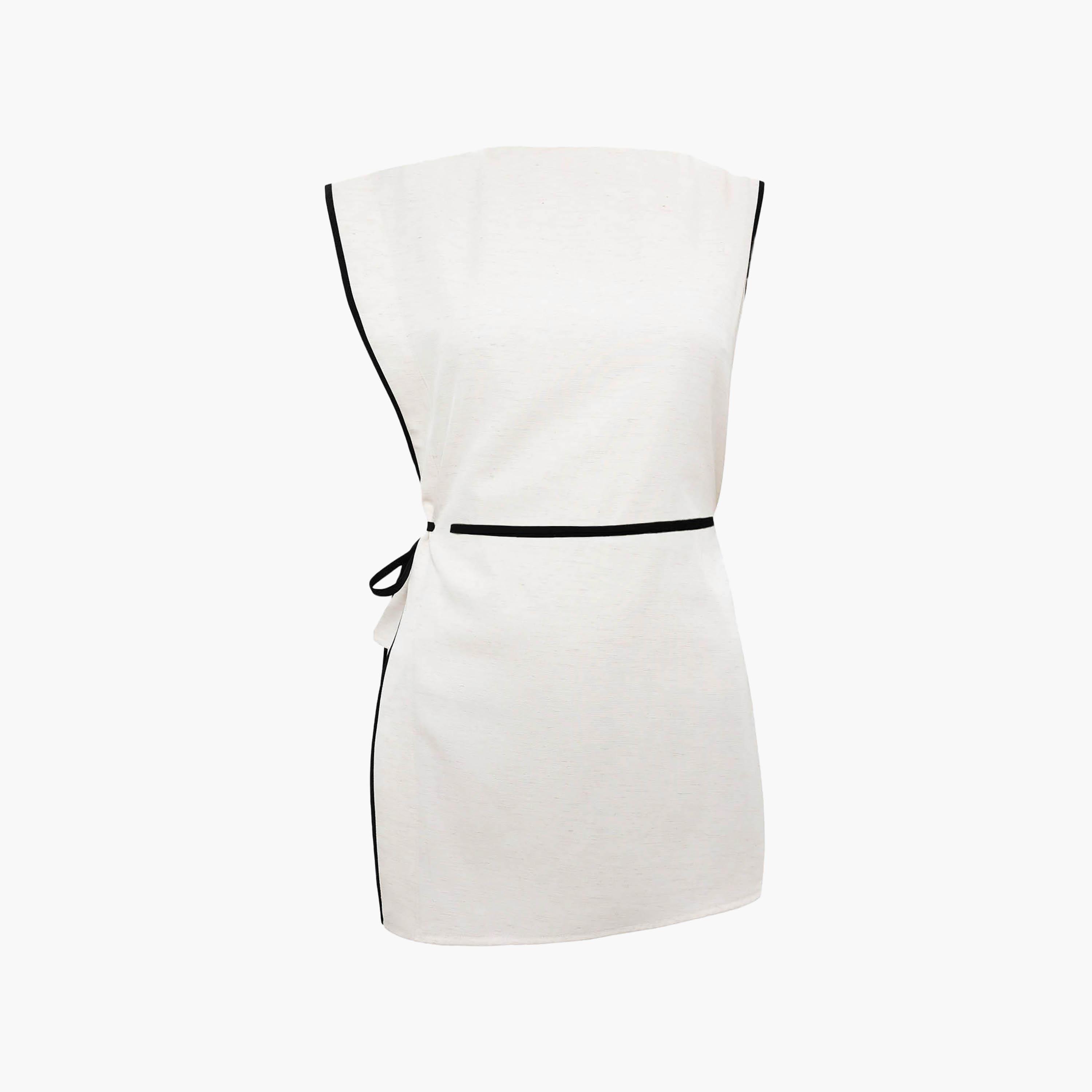 Lichi White Contrast Piping Detailed Women's Top-women-clothing-shirtsandblouses-blouses-image-5
