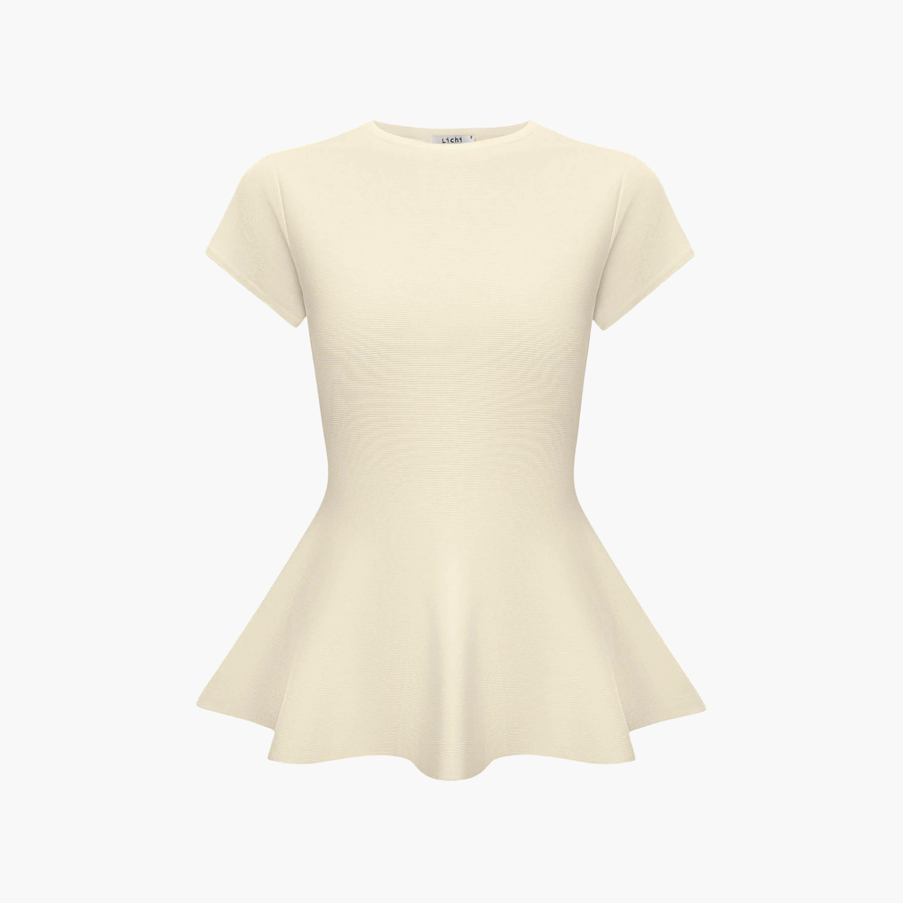 Lichi Cap Sleeves Women's Peplum Top-women-clothing-shirtsandblouses-blouses-image-5