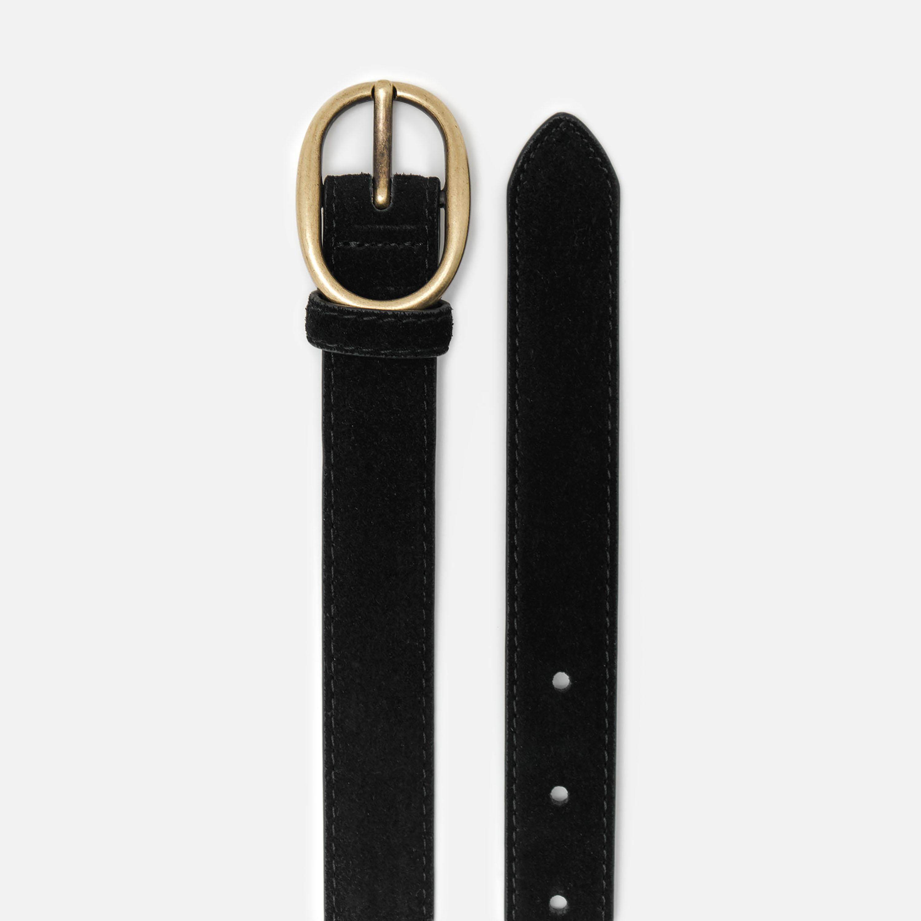 حزام ليتشي جلدي رفيع للنساء بلون أسود وإبزيم دبوس | مقاس موحد | blt0177-women-clothingaccessories-belts-image-2
