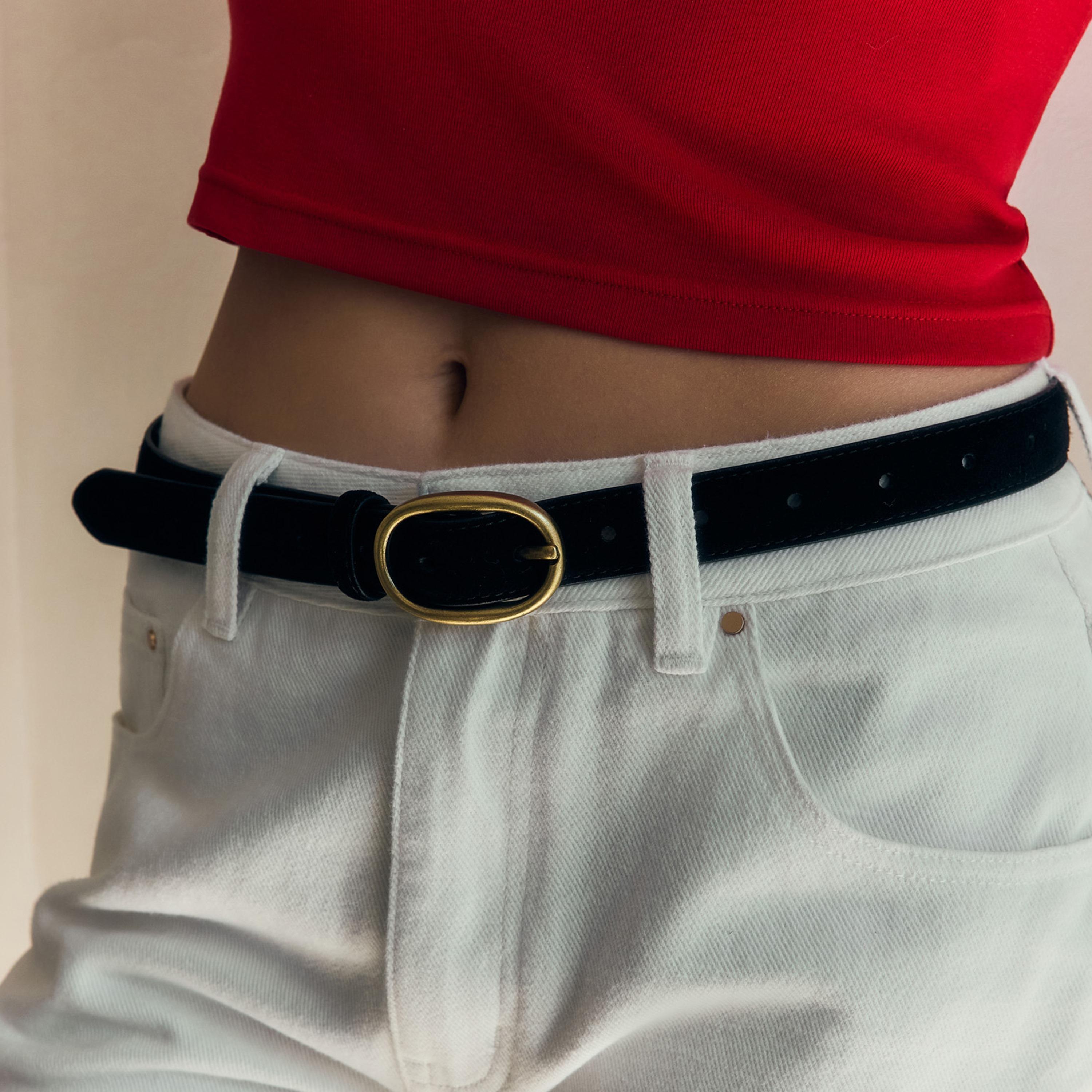 حزام ليتشي جلدي رفيع للنساء بلون أسود وإبزيم دبوس | مقاس موحد | blt0177-women-clothingaccessories-belts-image-4