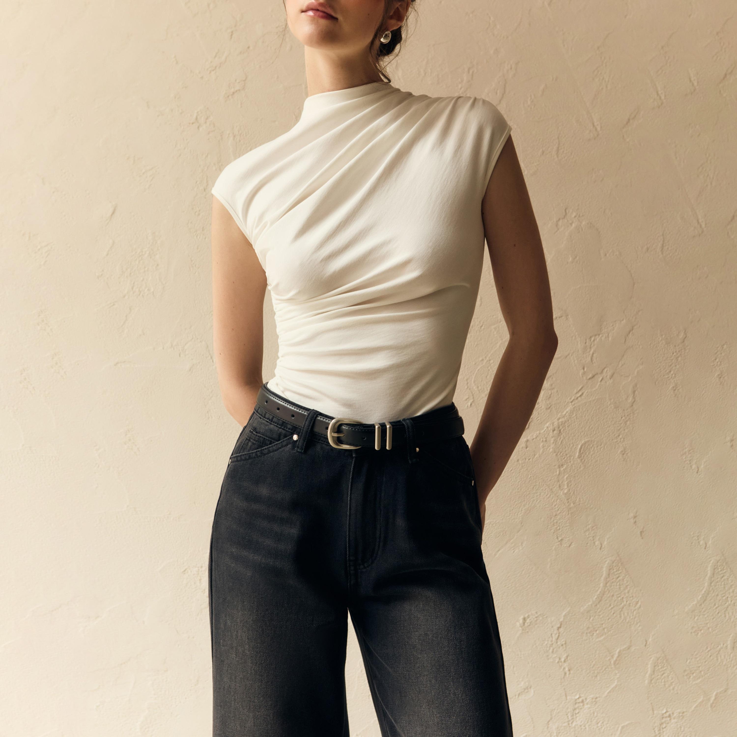 حزام ليتشي جلدي عريض للنساء بلون أسود وإبزيم دبوس | مقاس موحد | blt0186-women-clothingaccessories-belts-image-1