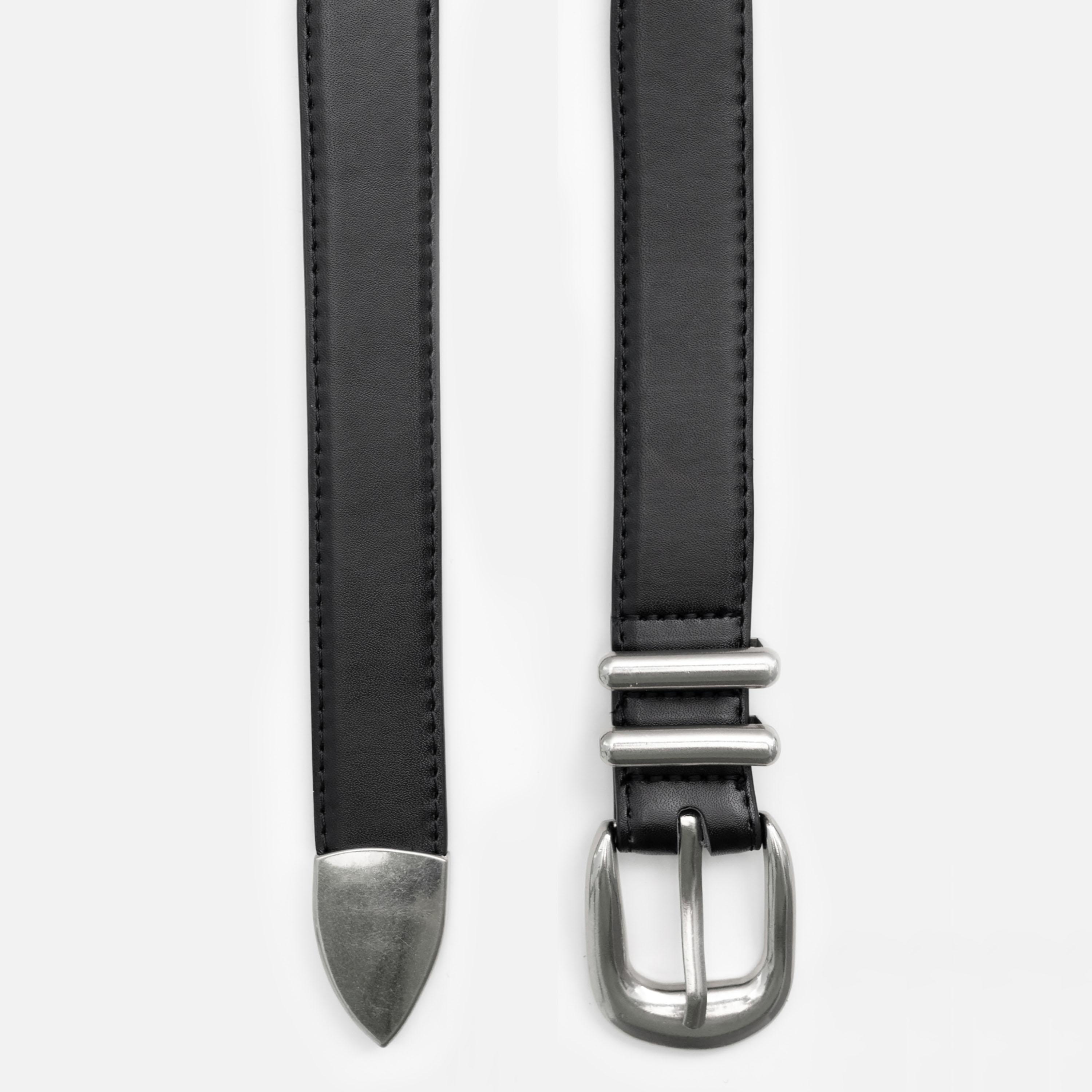 حزام ليتشي جلدي عريض للنساء بلون أسود وإبزيم دبوس | مقاس موحد | blt0186-women-clothingaccessories-belts-image-2