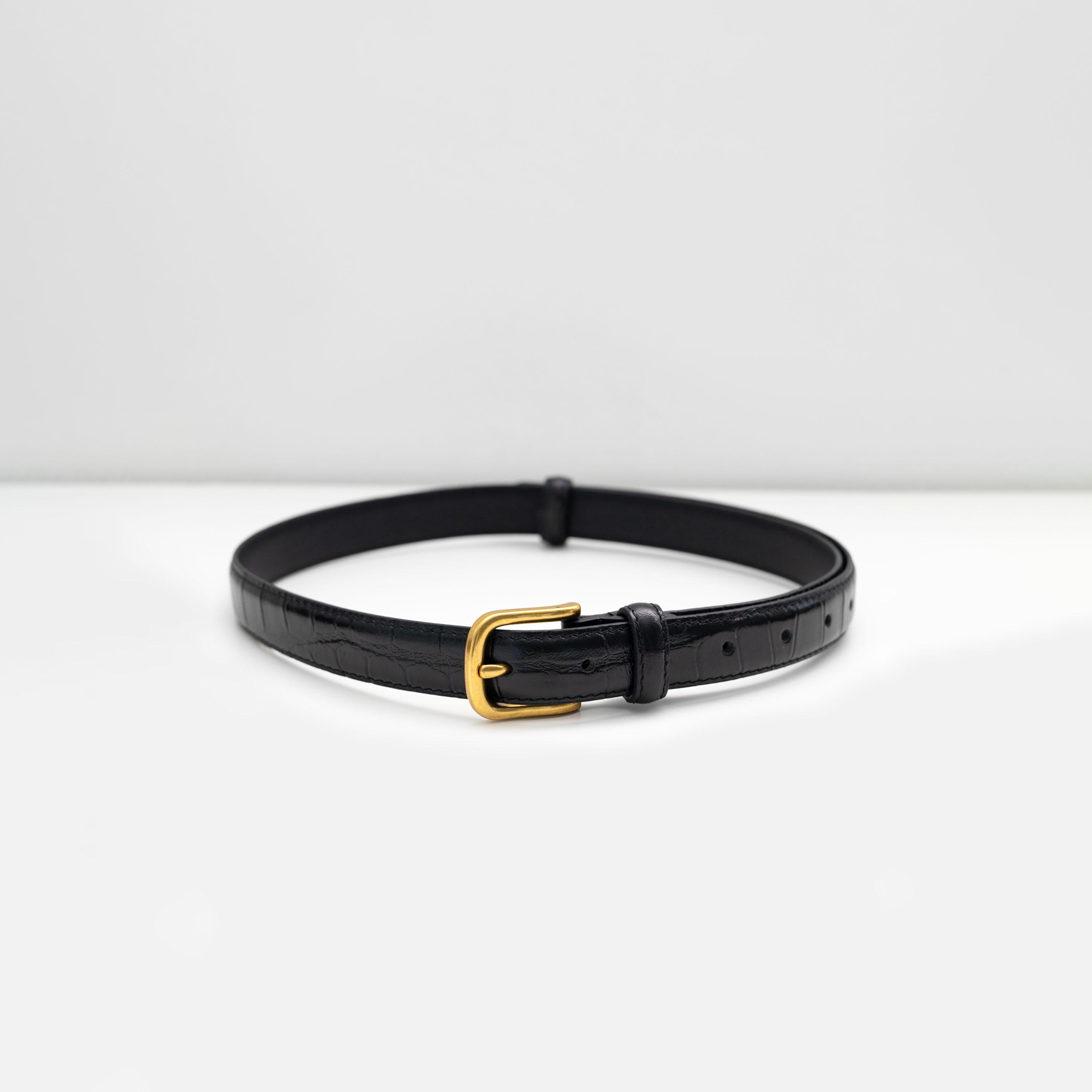 حزام ليتشي جلدي رفيع للنساء بلون أسود وإبزيم دبوس | مقاس موحد | blt0189-women-clothingaccessories-belts-image-2
