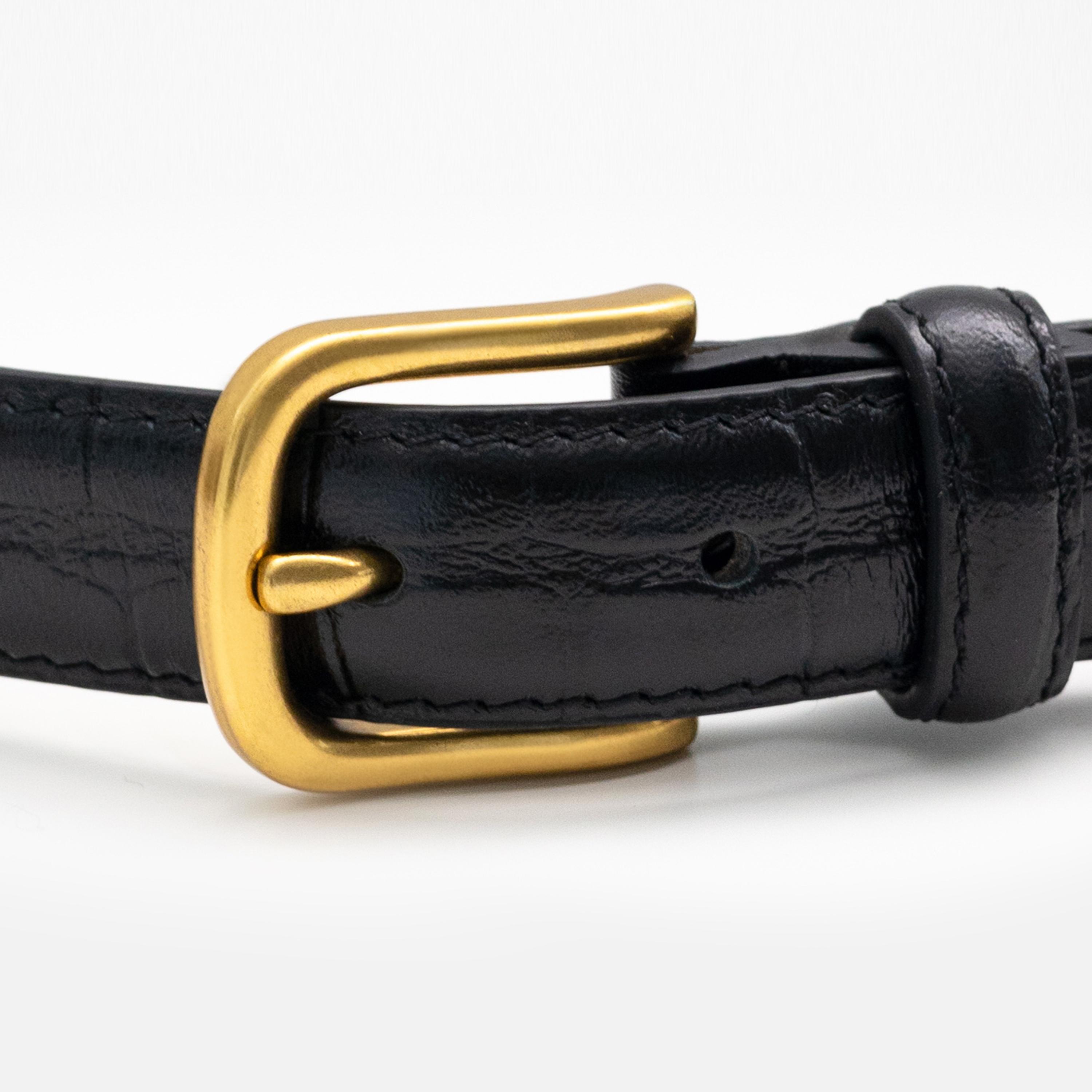 حزام ليتشي جلدي رفيع للنساء بلون أسود وإبزيم دبوس | مقاس موحد | blt0189-women-clothingaccessories-belts-image-3