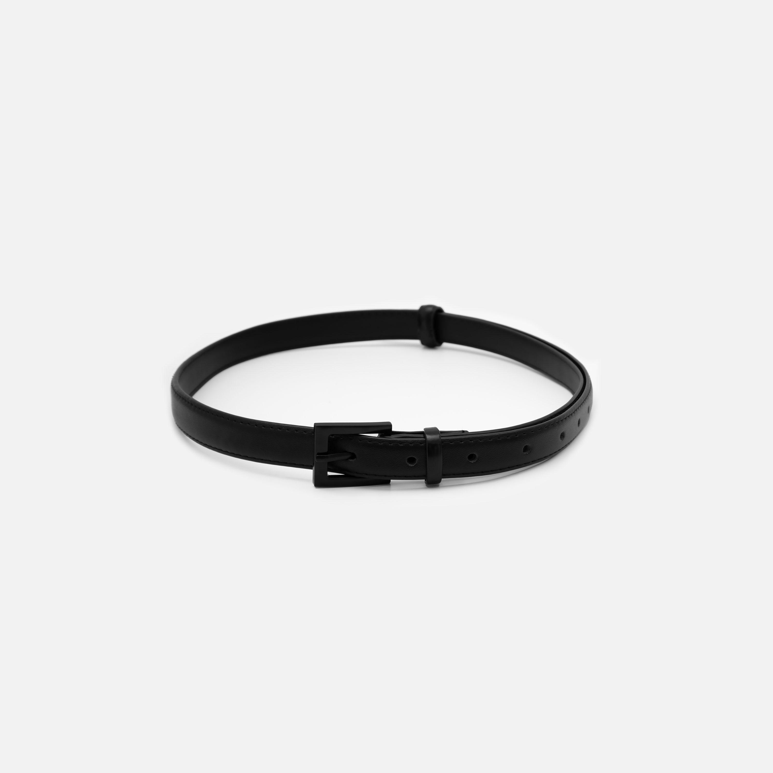 حزام ليتشي جلدي رفيع للنساء بلون أسود وإبزيم دبوس | مقاس موحد | blt0193-women-clothingaccessories-belts-image-2
