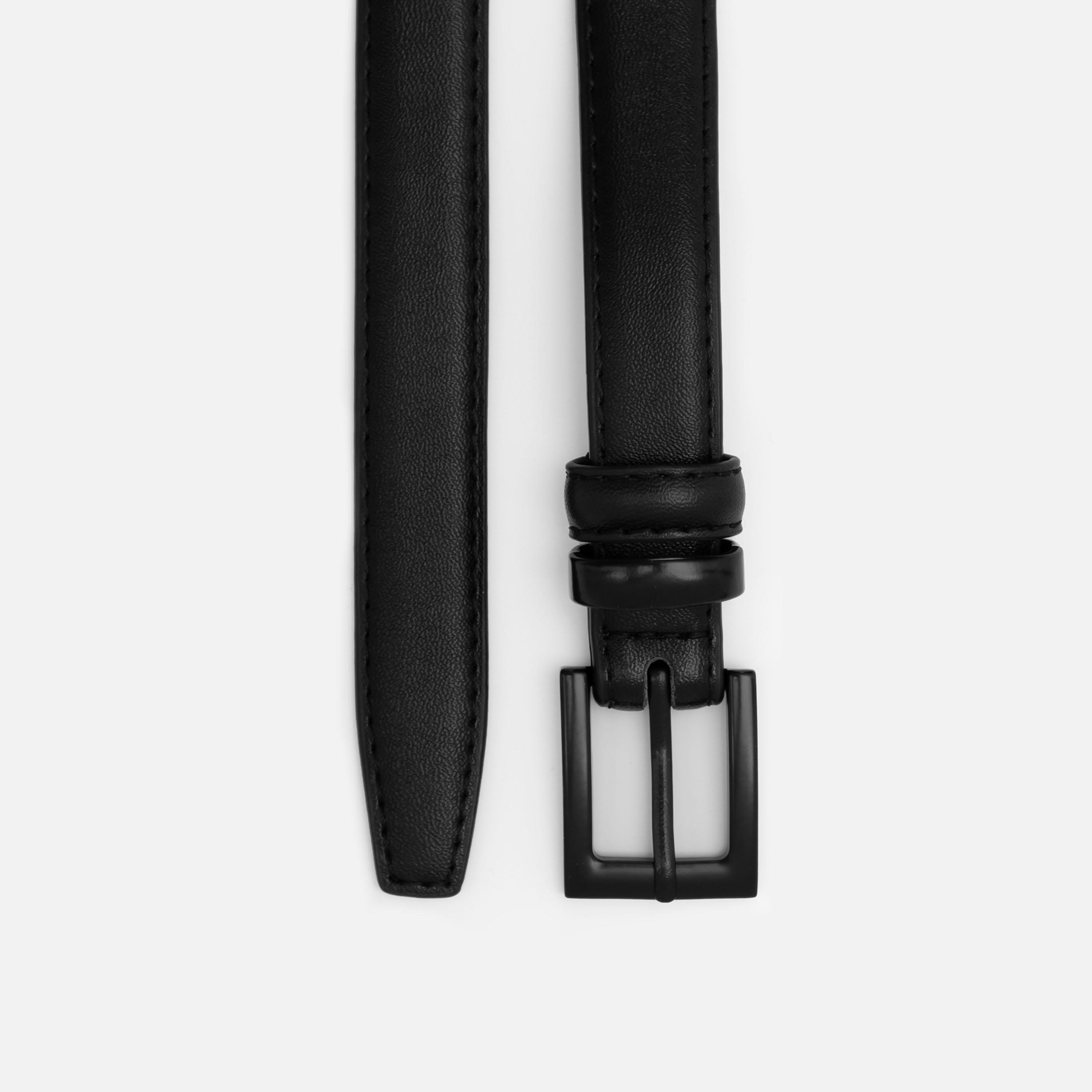 حزام ليتشي جلدي رفيع للنساء بلون أسود وإبزيم دبوس | مقاس موحد | blt0193-women-clothingaccessories-belts-image-3
