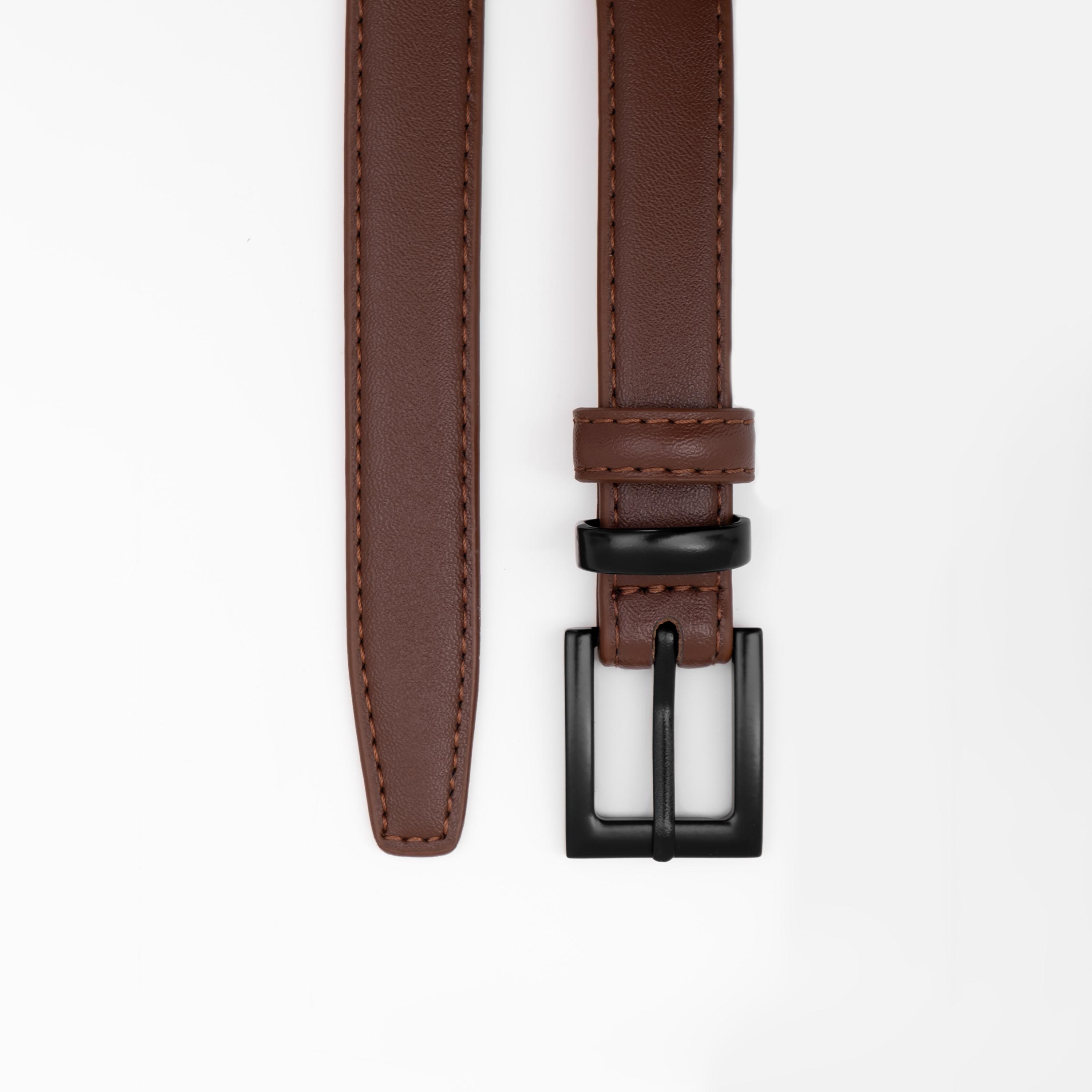 حزام ليتشي جلدي رفيع للنساء بلون بني وإبزيم دبوس | مقاس موحد | blt0195-women-clothingaccessories-belts-image-3