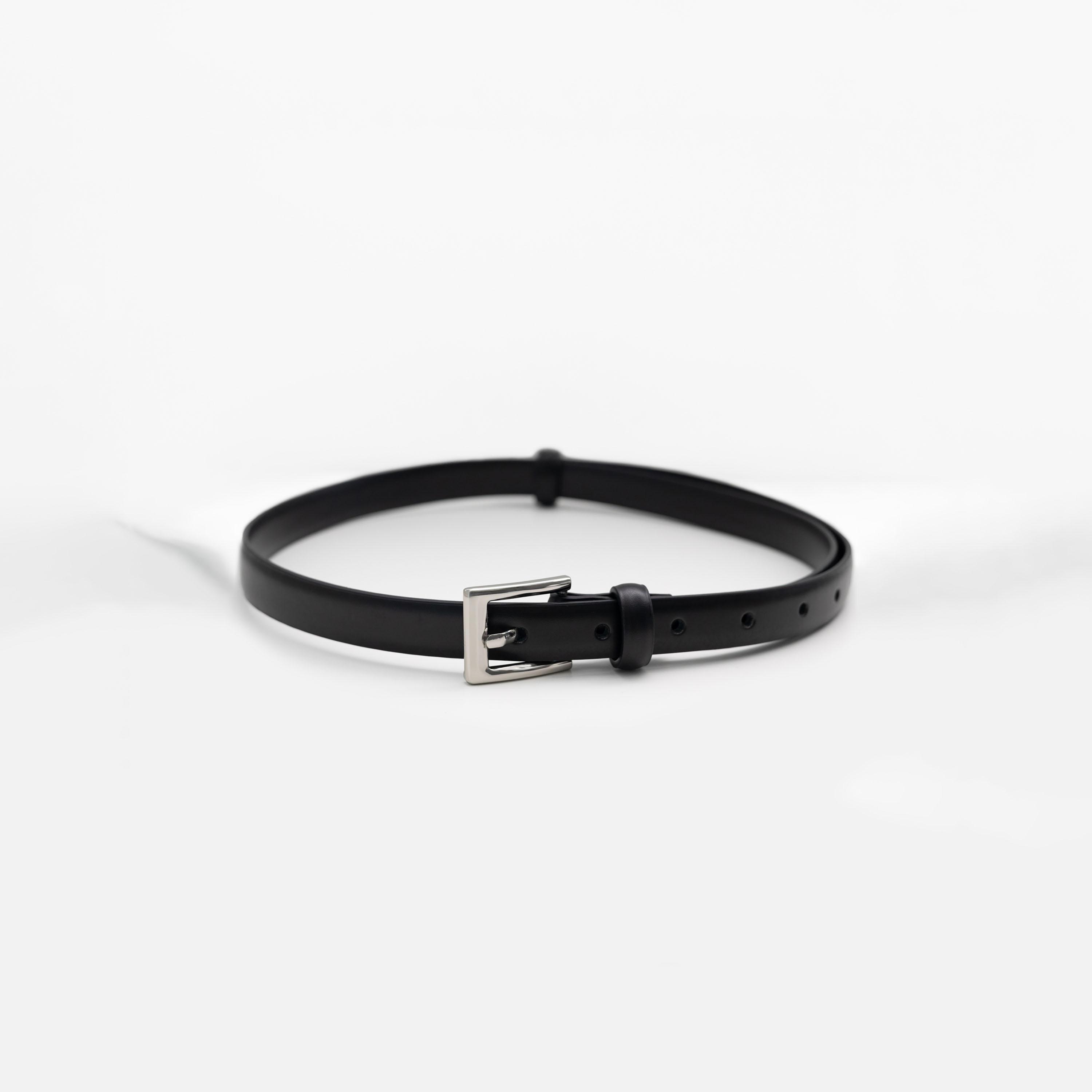 حزام ليتشي جلدي رفيع للنساء بلون أسود وإبزيم دبوس | مقاس موحد | blt0196-women-clothingaccessories-belts-image-2