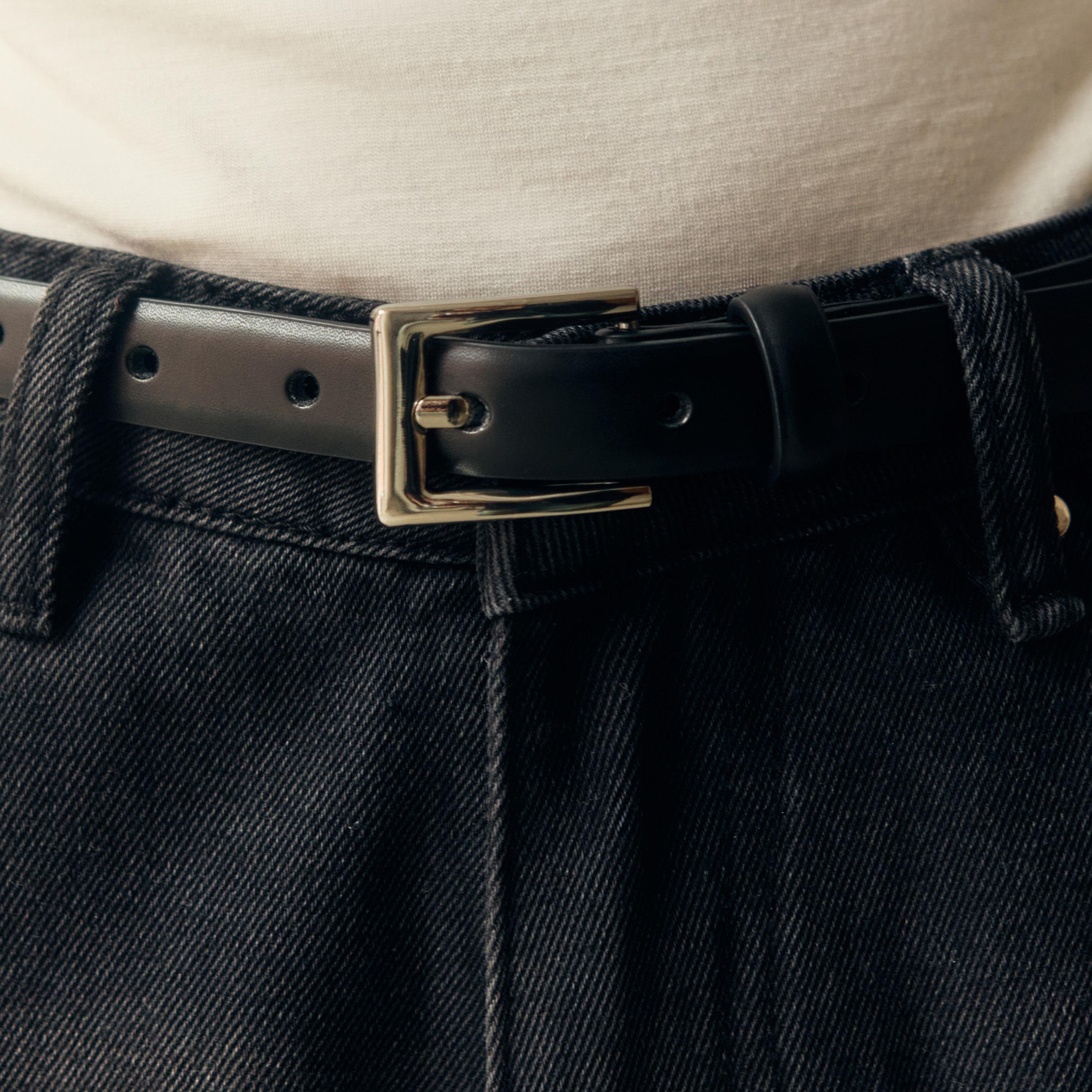 حزام ليتشي جلدي رفيع للنساء بلون أسود وإبزيم دبوس | مقاس موحد | blt0196-women-clothingaccessories-belts-image-4