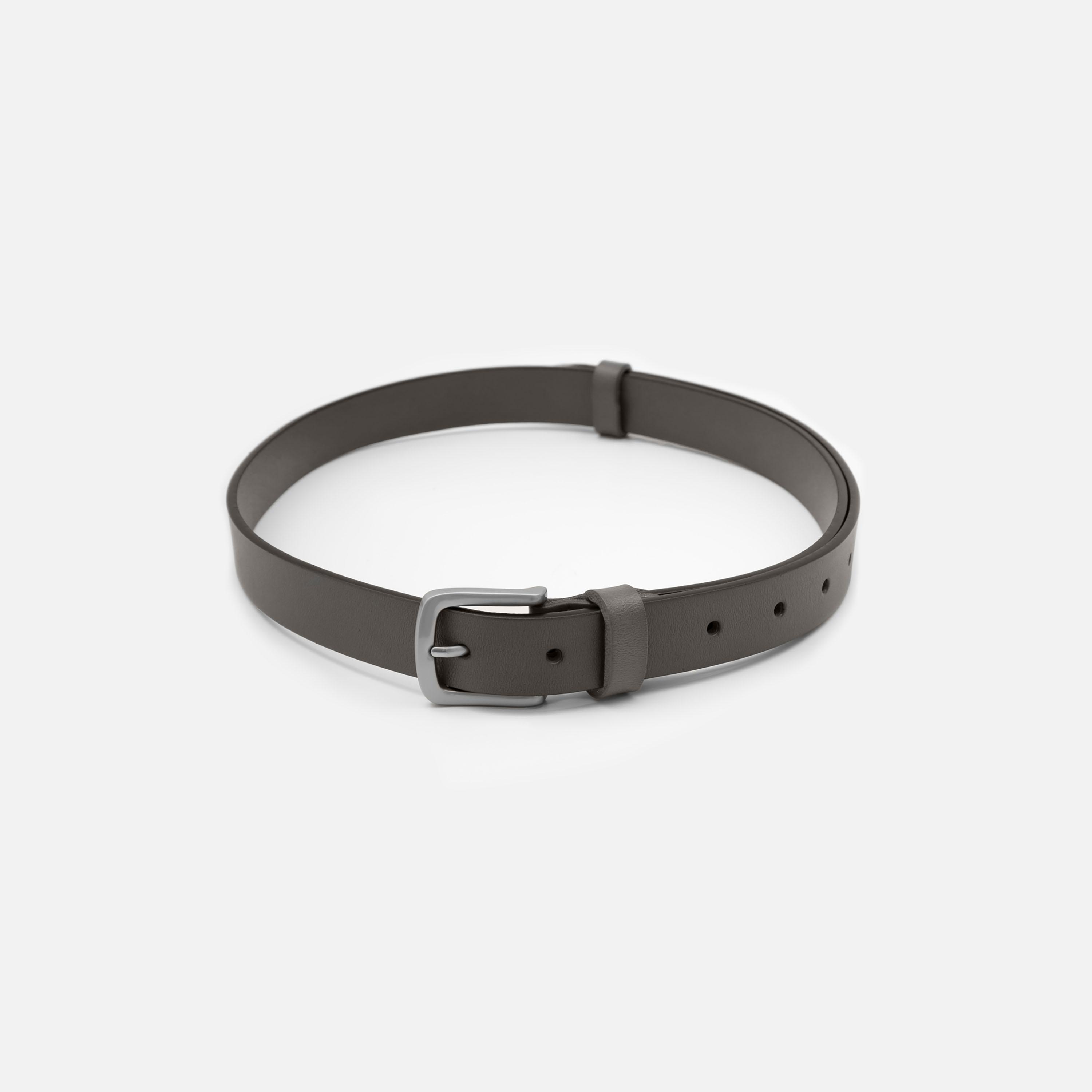 حزام ليتشي جلدي رفيع للنساء بلون رمادي وإبزيم دبوس | مقاس موحد | blt0202-women-clothingaccessories-belts-image-1