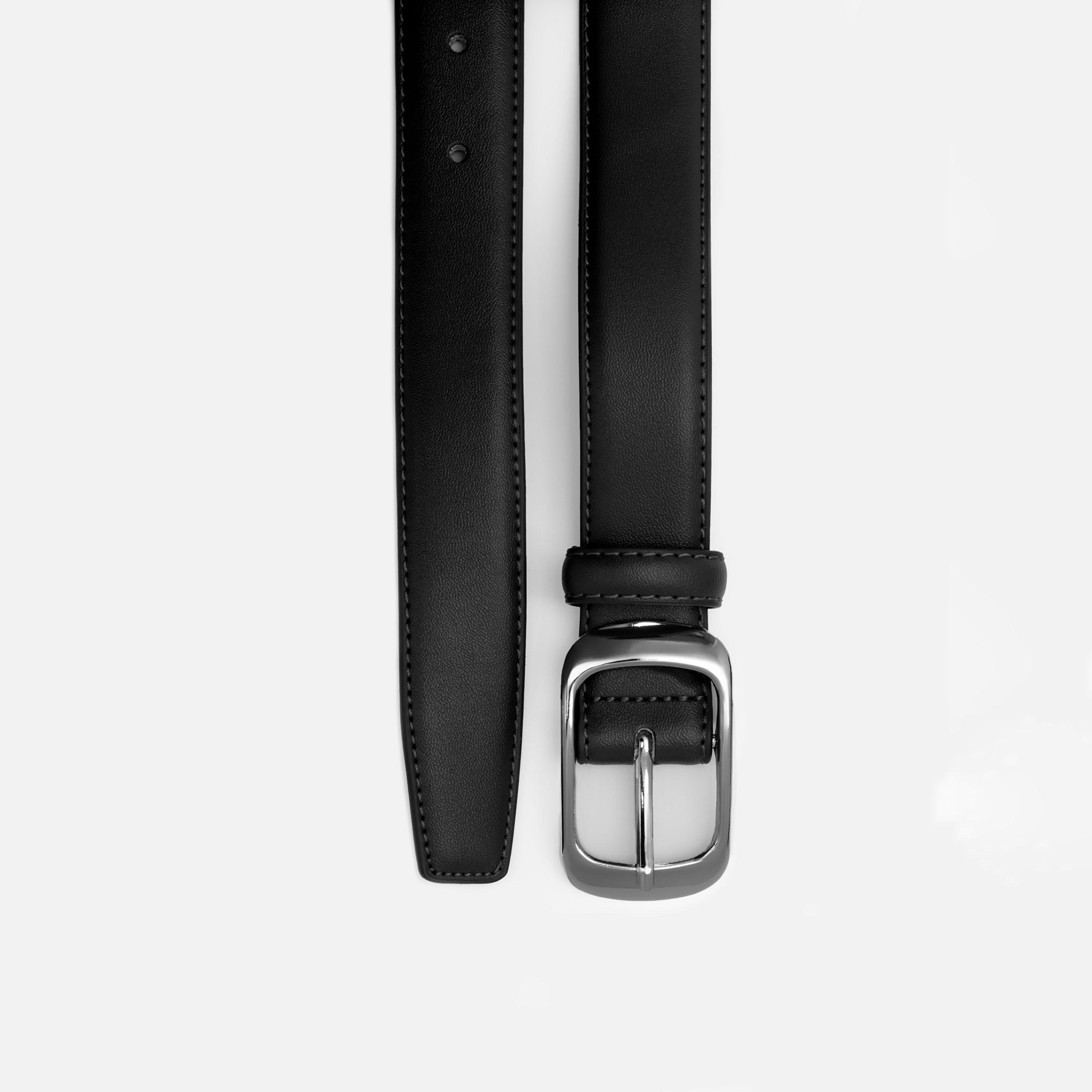 حزام ليتشي جلدي عريض للنساء بلون أسود وإبزيم دبوس | مقاس موحد | blt0206-women-clothingaccessories-belts-image-2
