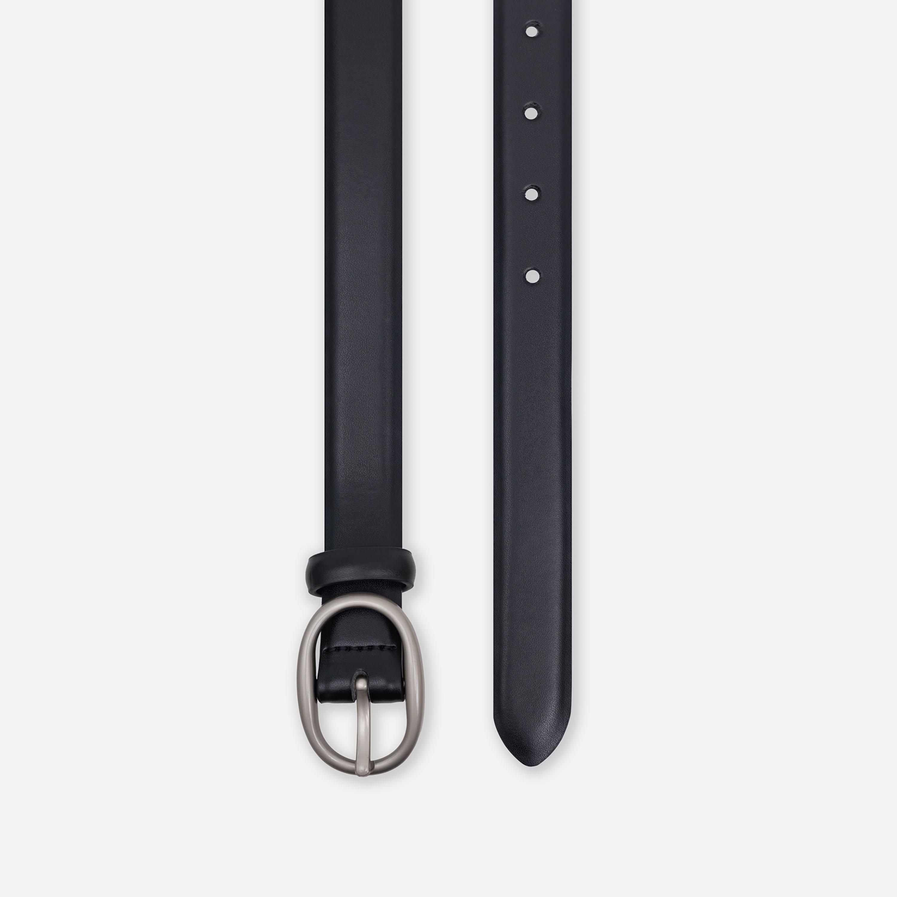 حزام ليتشي جلدي رفيع للنساء بلون أسود وإبزيم دبوس | مقاس موحد | blt0214-women-clothingaccessories-belts-image-2