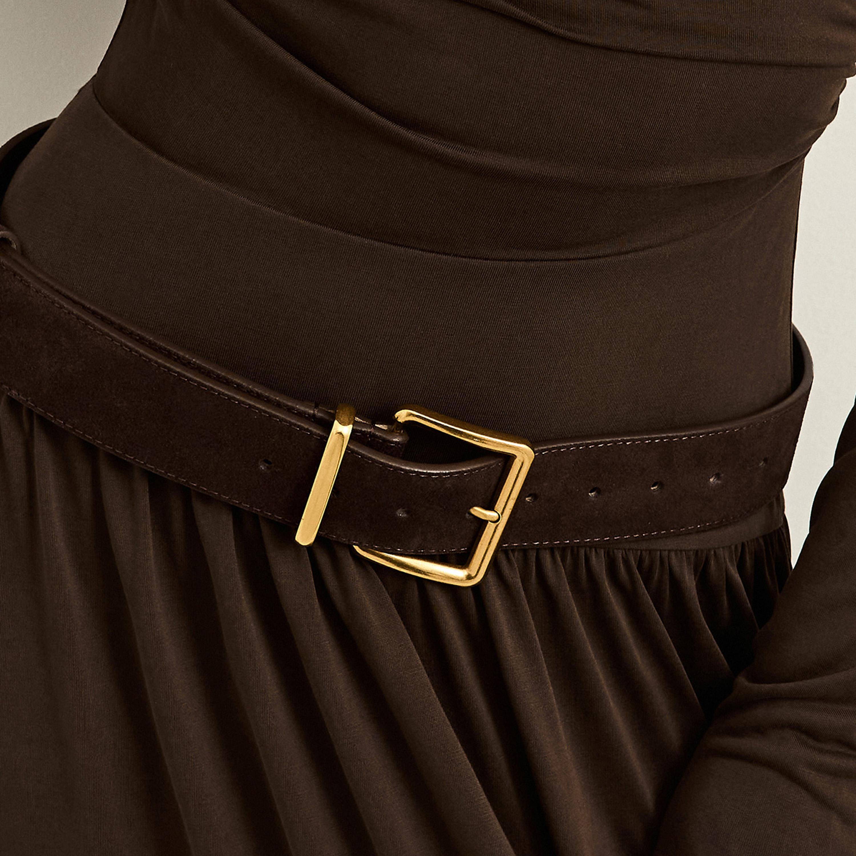 حزام ليتشي جلدي عريض للنساء بلون بني وإبزيم دبوس | مقاس موحد | blt0223-women-clothingaccessories-belts-image-2