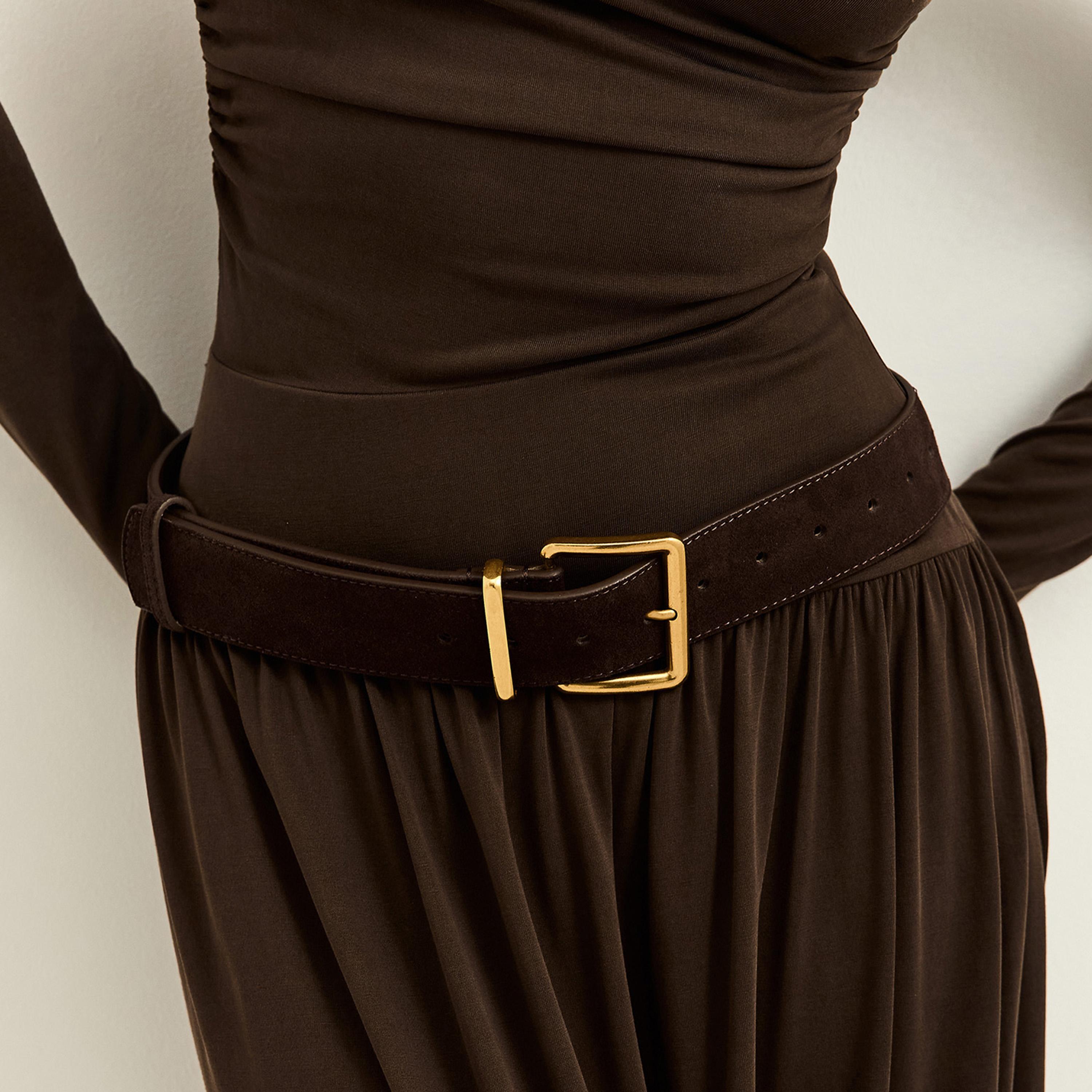 حزام ليتشي جلدي عريض للنساء بلون بني وإبزيم دبوس | مقاس موحد | blt0223-women-clothingaccessories-belts-image-4