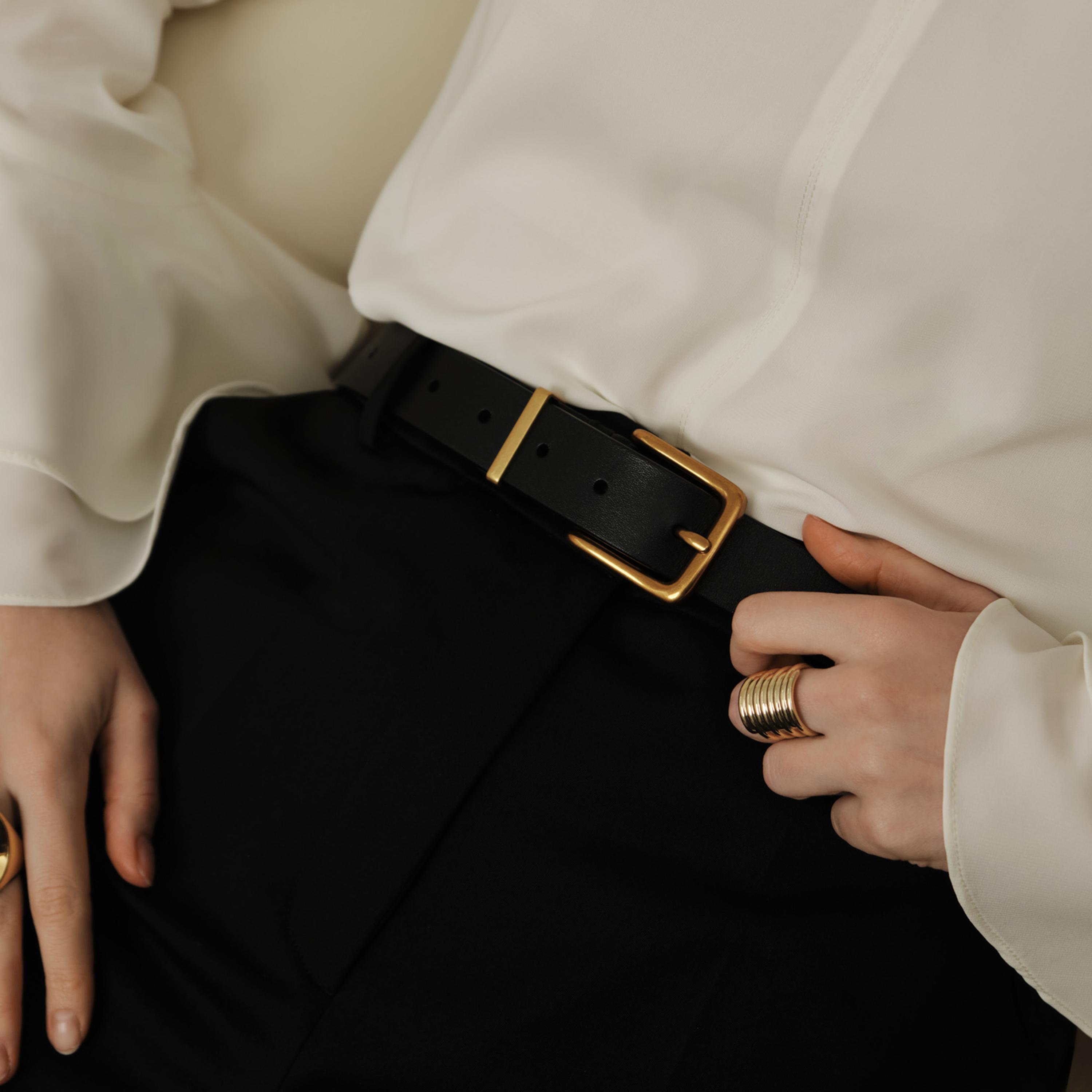 حزام ليتشي جلدي عريض للنساء بلون أسود وإبزيم دبوس | مقاس موحد | blt0247-women-clothingaccessories-belts-image-3
