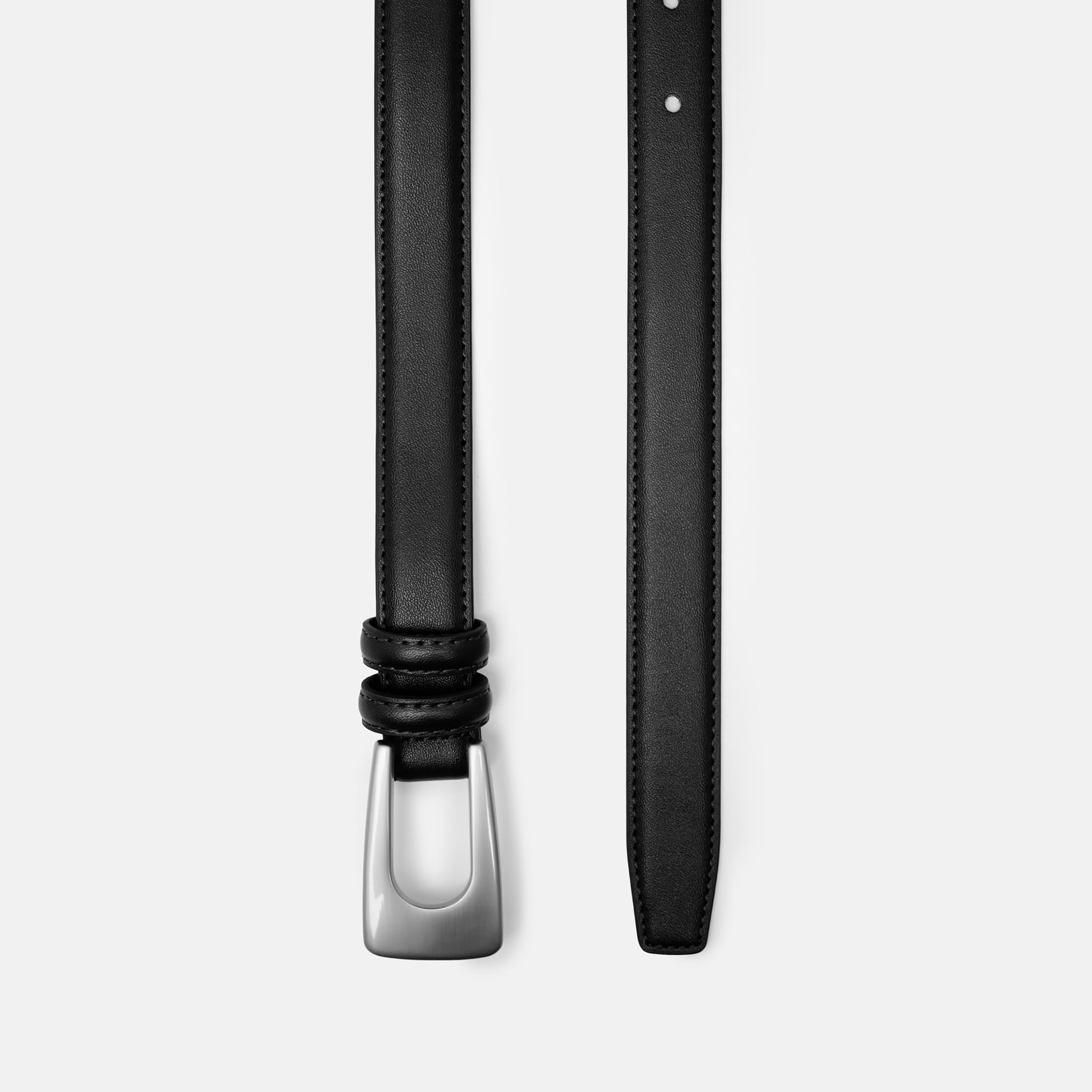 حزام ليتشي جلدي رفيع للنساء بلون أسود وإبزيم دبوس | مقاس موحد | blt0250-women-clothingaccessories-belts-image-4