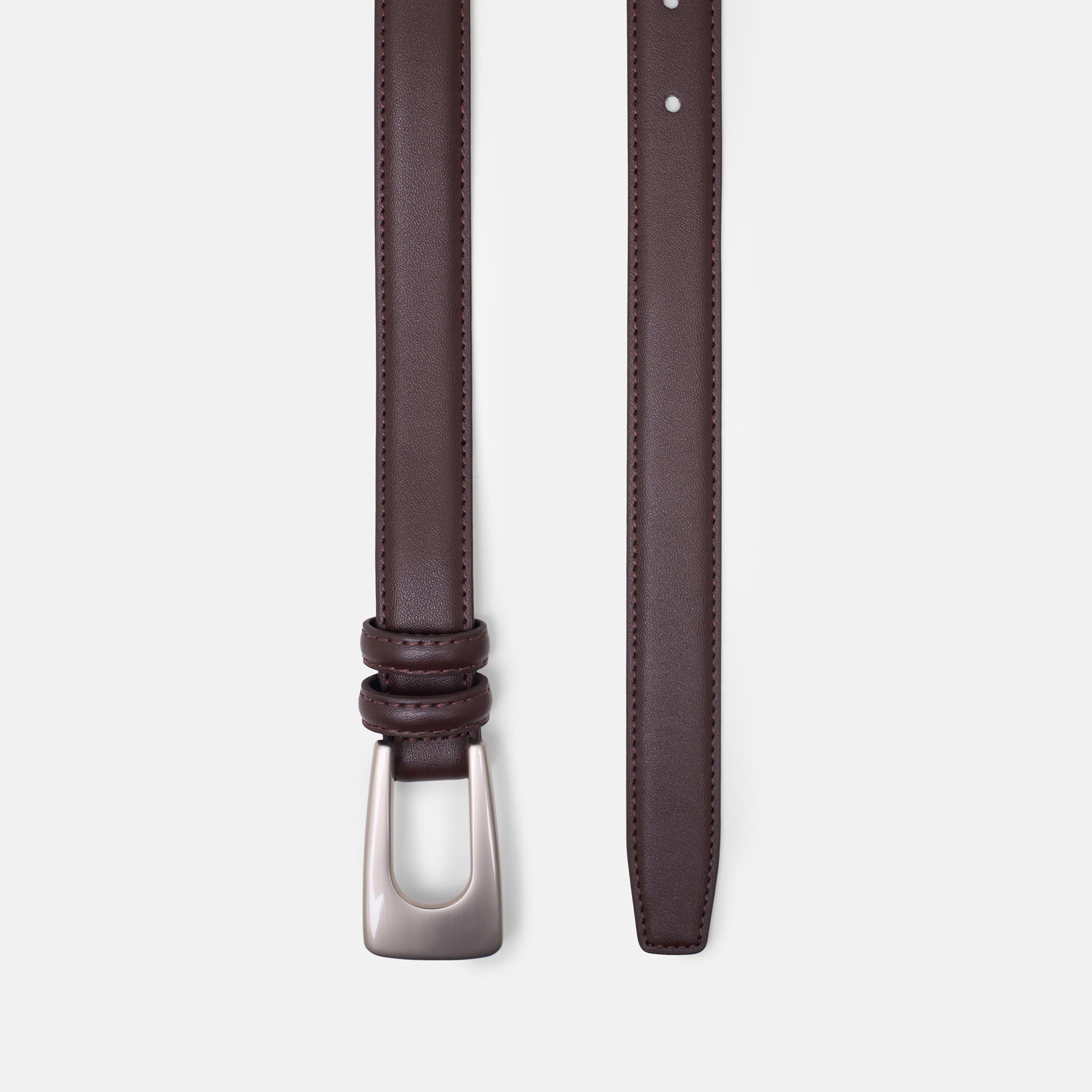 حزام ليتشي جلدي رفيع للنساء بلون بني وإبزيم دبوس | مقاس موحد | blt0251-women-clothingaccessories-belts-image-4