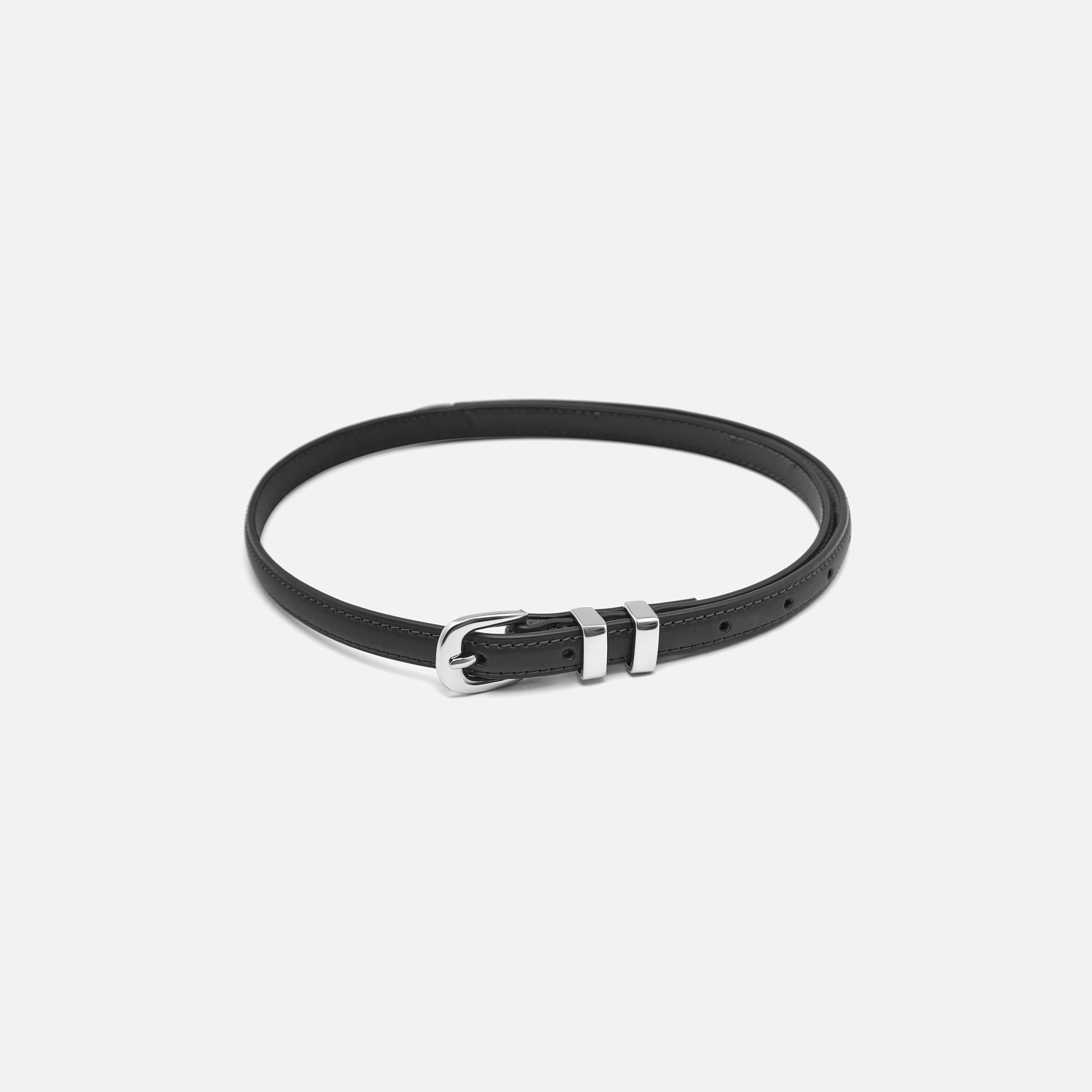 حزام ليتشي جلدي رفيع للنساء بلون أسود وإبزيم دبوس | مقاس موحد | blt0252-women-clothingaccessories-belts-image-2