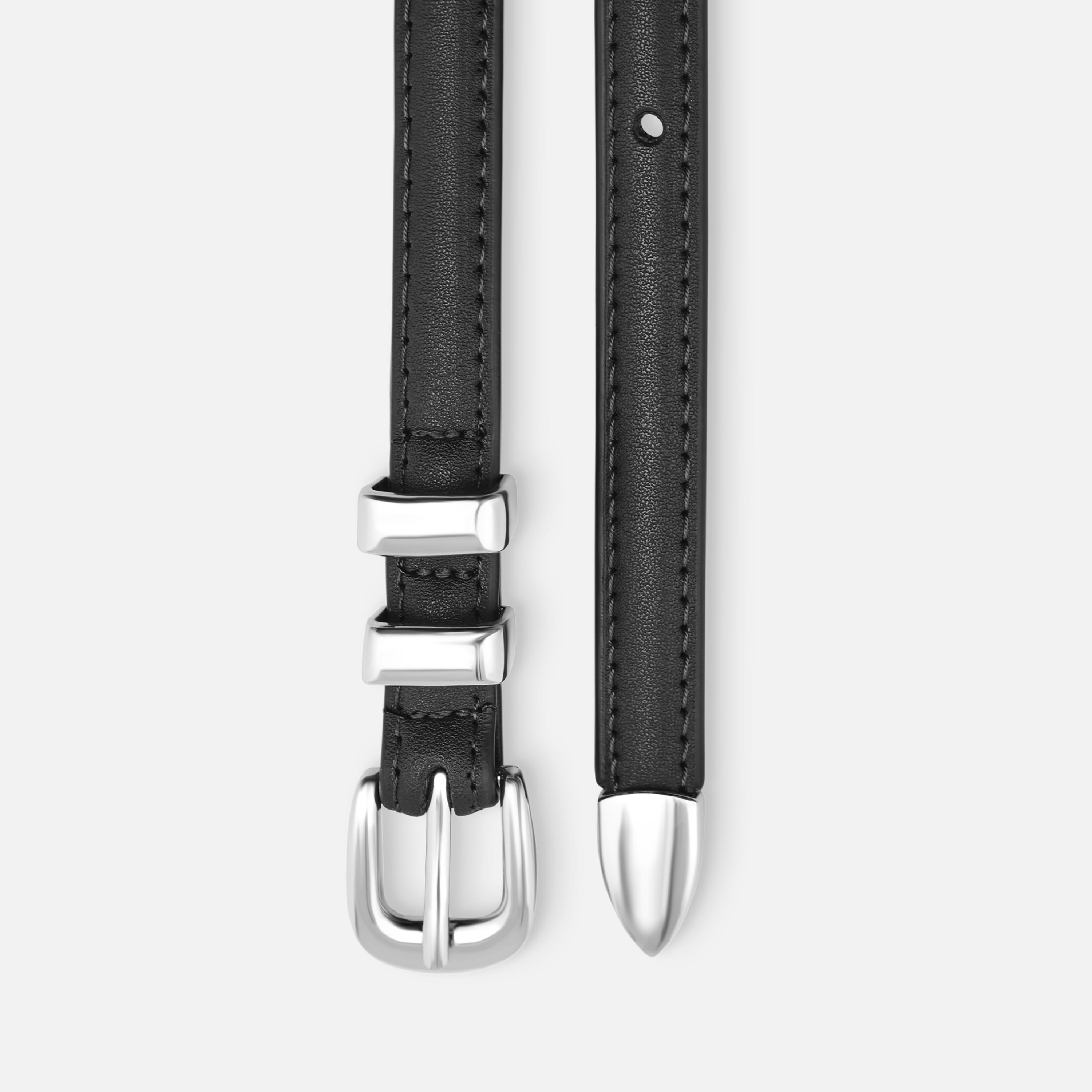 حزام ليتشي جلدي رفيع للنساء بلون أسود وإبزيم دبوس | مقاس موحد | blt0252-women-clothingaccessories-belts-image-3