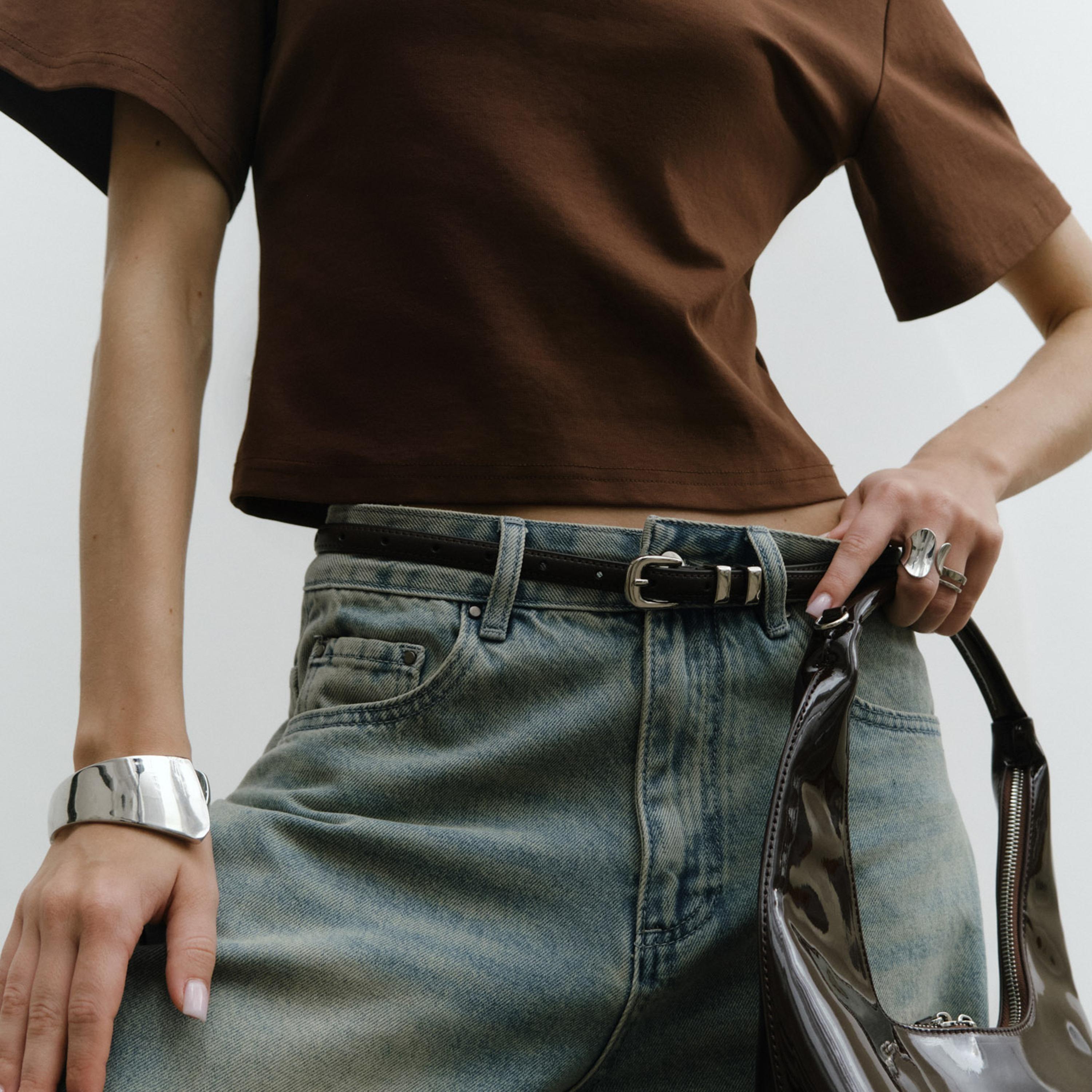 حزام ليتشي جلدي رفيع للنساء بلون بني وإبزيم دبوس | مقاس موحد | blt0253-women-clothingaccessories-belts-image-4