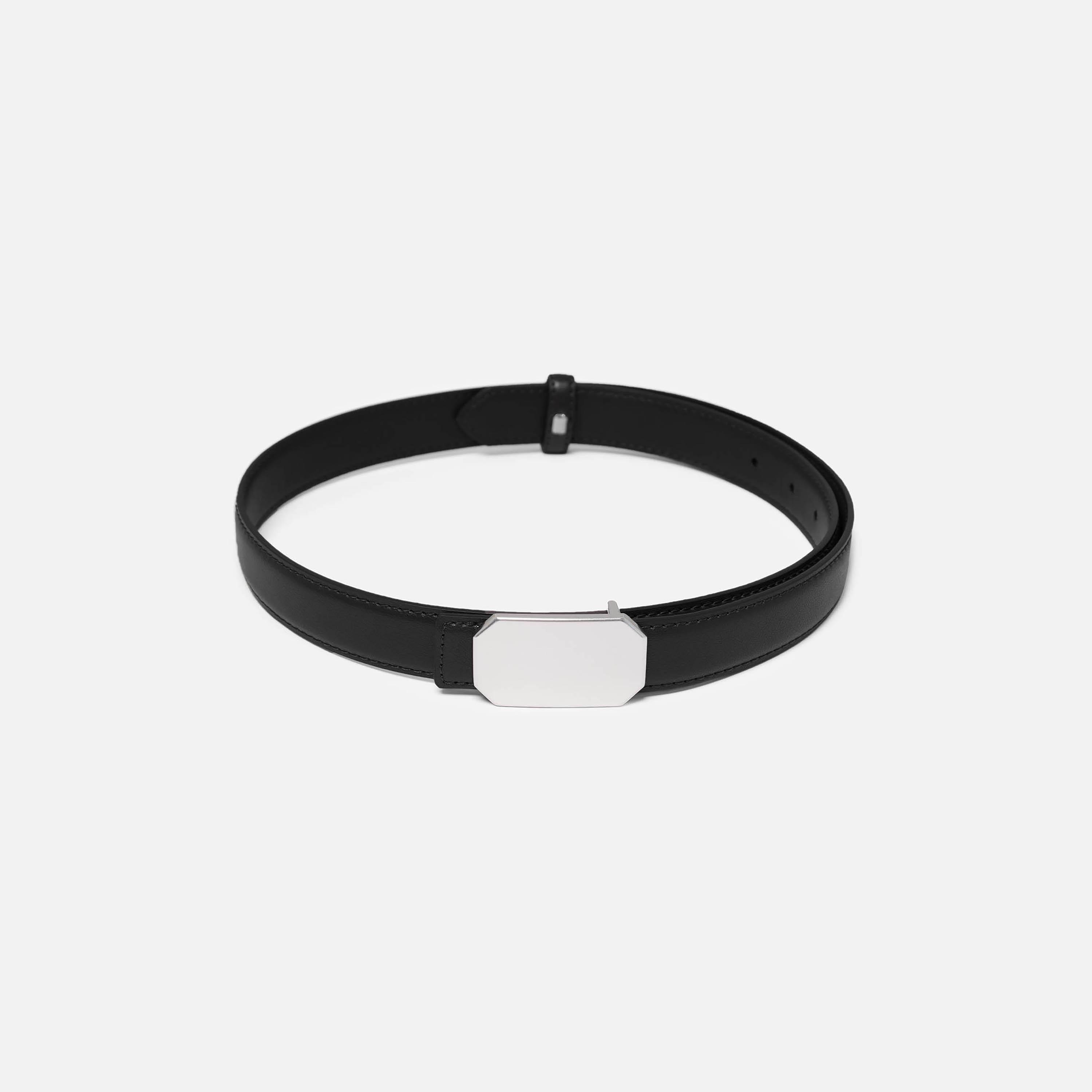 حزام ليتشي جلدي عريض للنساء بلون أسود وإبزيم مسطح | مقاس موحد | blt0276-women-clothingaccessories-belts-image-1