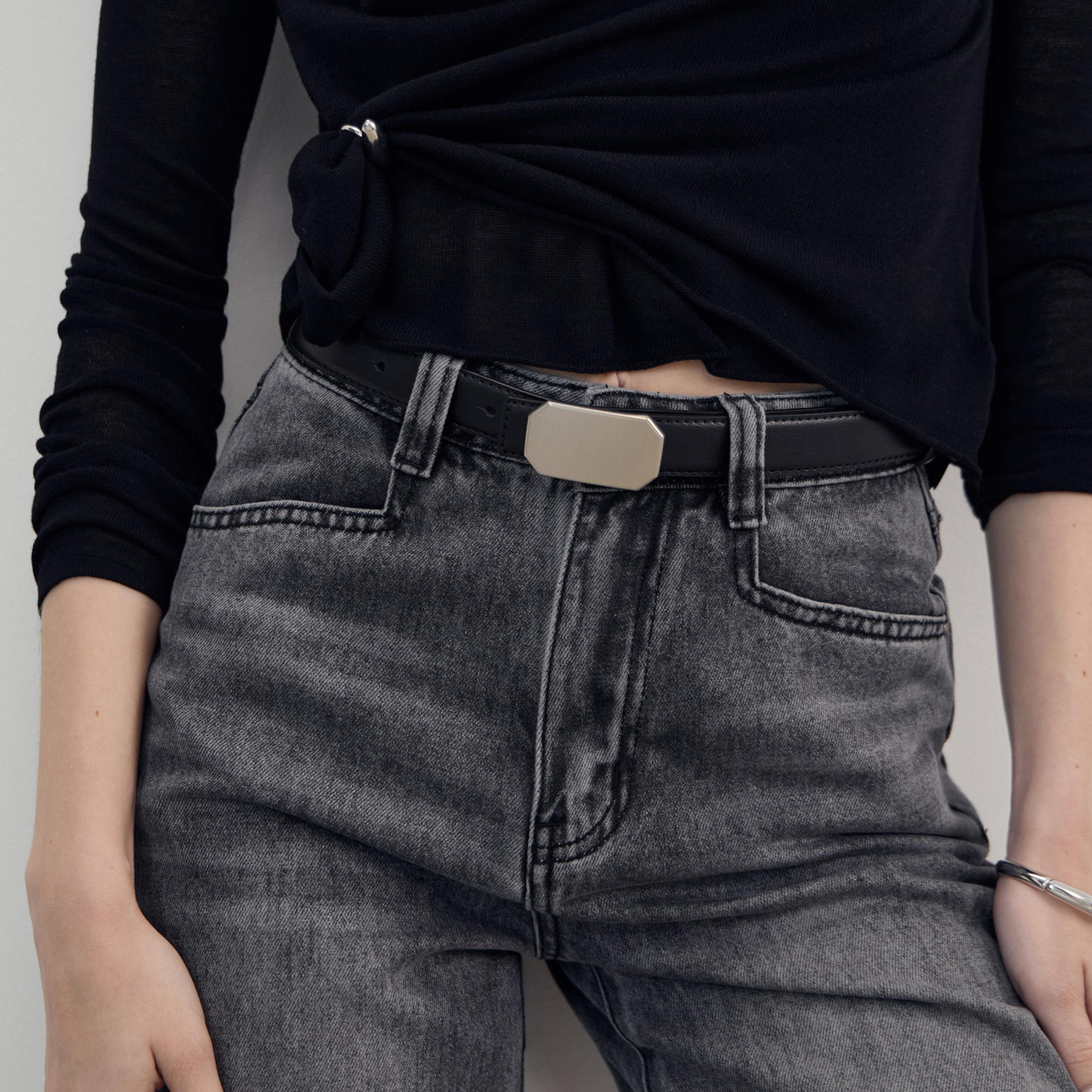 حزام ليتشي جلدي عريض للنساء بلون أسود وإبزيم مسطح | مقاس موحد | blt0276-women-clothingaccessories-belts-image-3