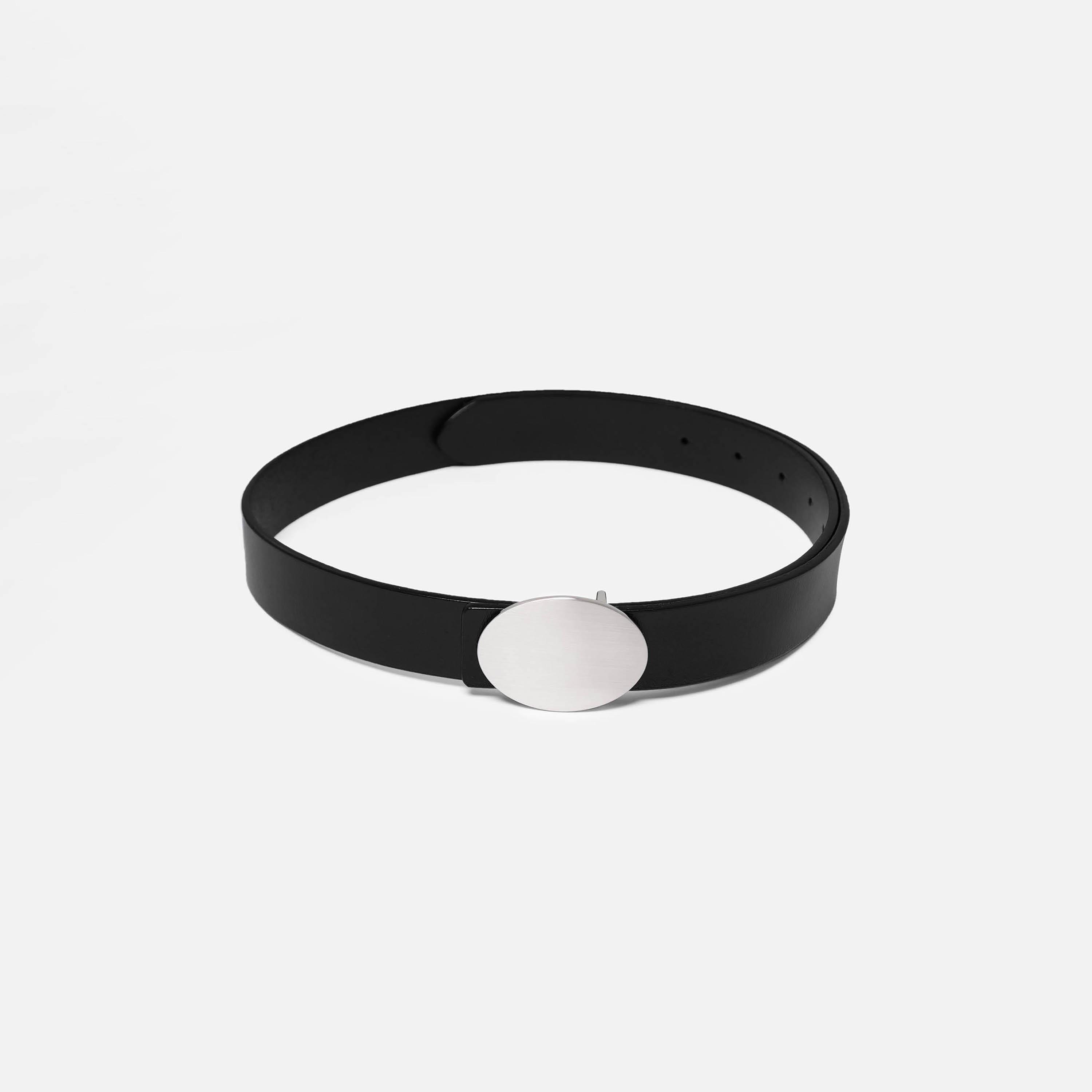 حزام ليتشي جلدي عريض للنساء بلون أسود وإبزيم مسطح | مقاس موحد | blt0281-women-clothingaccessories-belts-image-1
