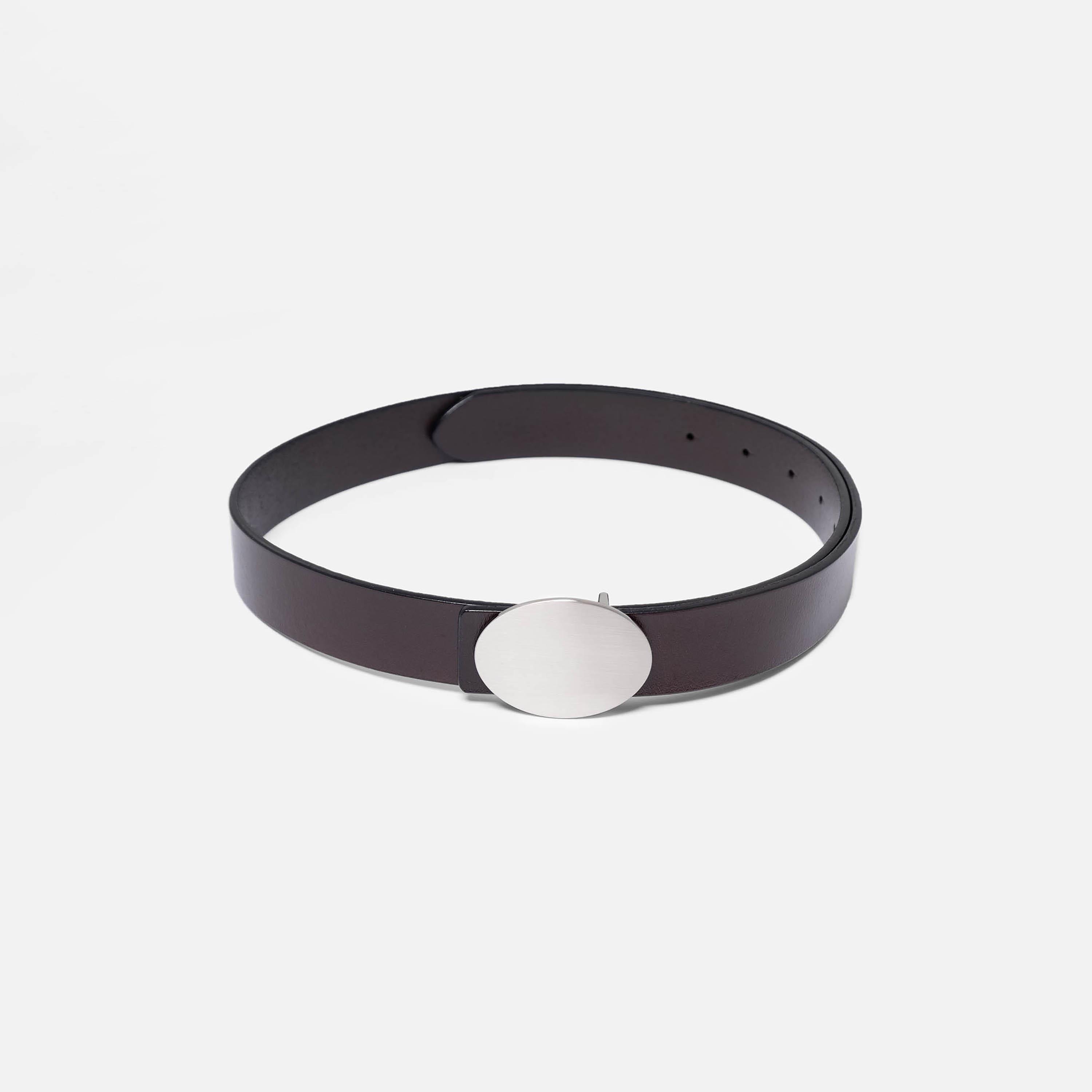 حزام ليتشي جلدي عريض للنساء بلون بني وإبزيم مسطح | مقاس موحد | blt0282-women-clothingaccessories-belts-image-2